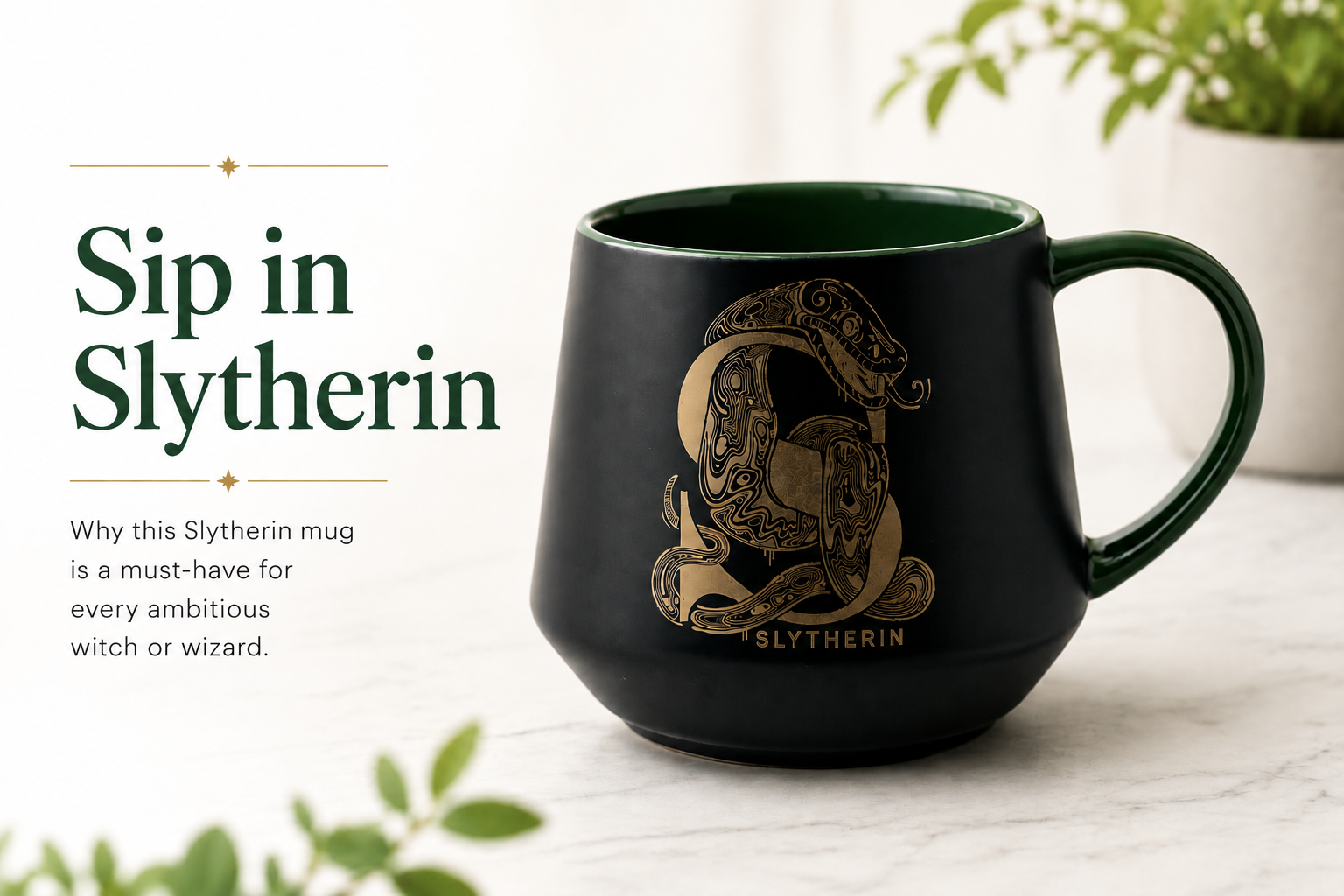 Bring Slytherin Pride to Your Coffee Break with This Official Slytherin Mug