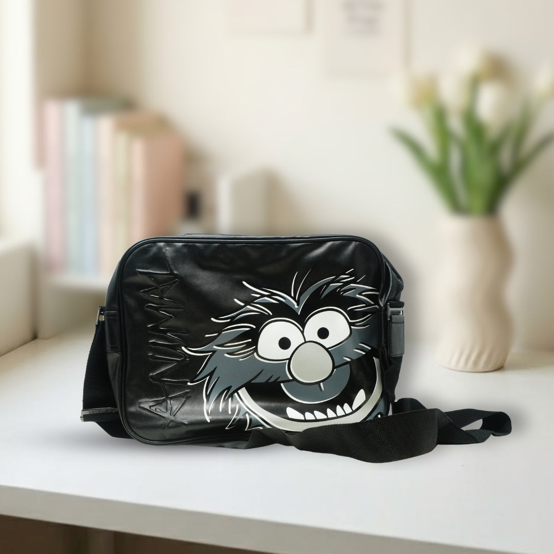 Muppets Crossbody Bag-Black Leather