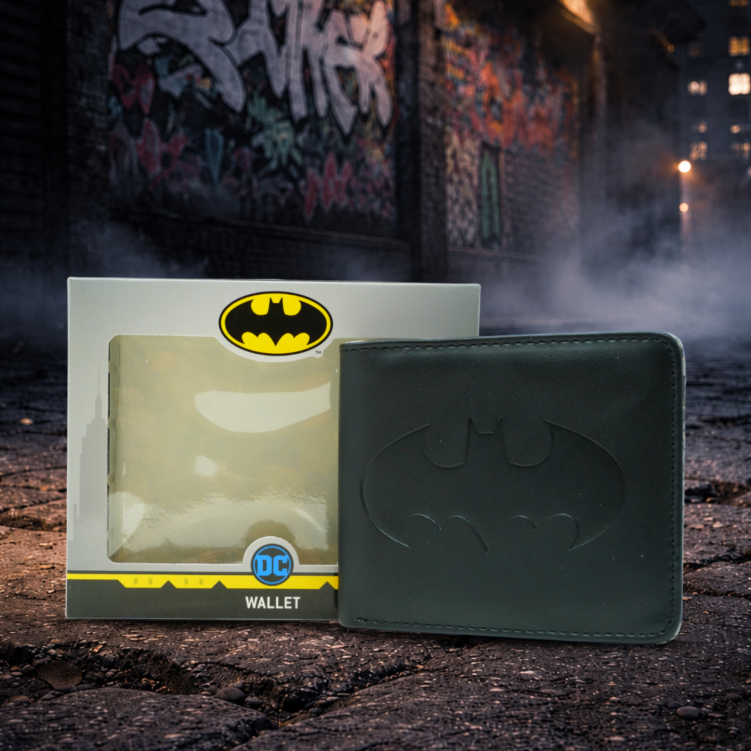 DC Batman Embossed Bi-Fold Wallet-Black