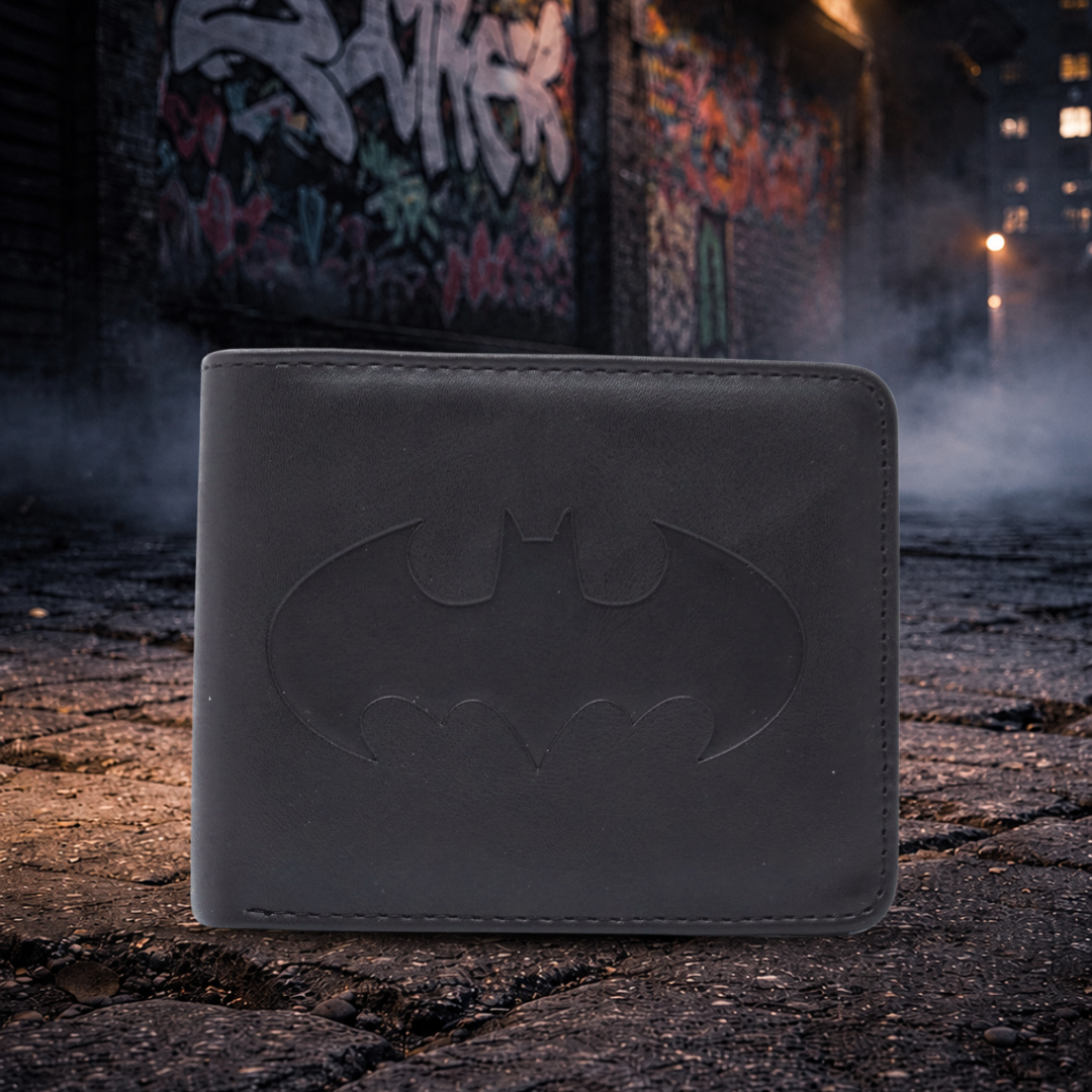 DC Batman Embossed Bi-Fold Wallet-Black