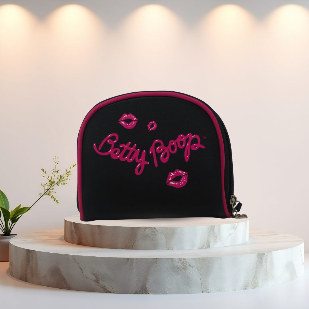 Betty Boop Glitter Cosmetic Makeup Bag Pink