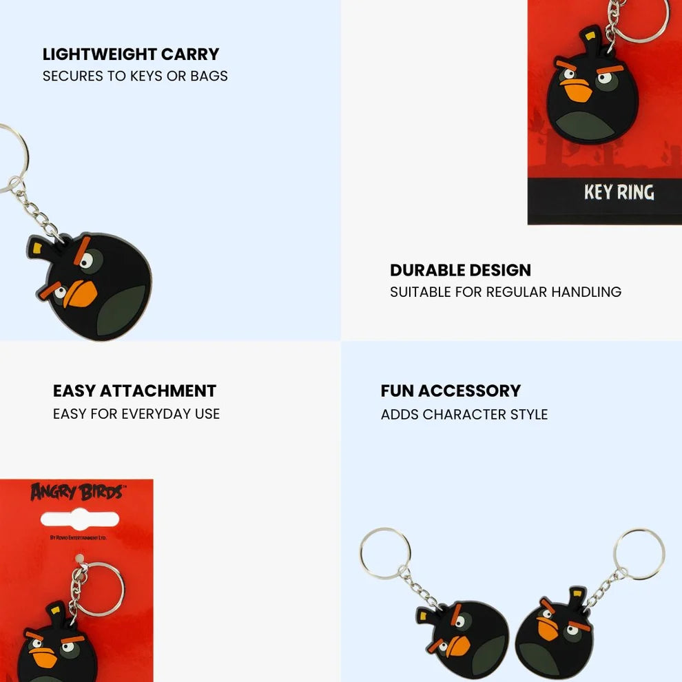 Angry Birds Keyring – Black Keychain