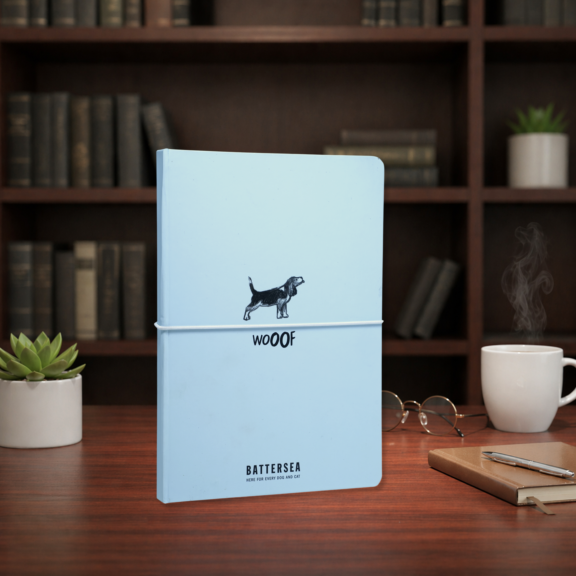 BATTERSEA Dog Theme A5 Notebook – Minimal Animal Journal with Elastic Band