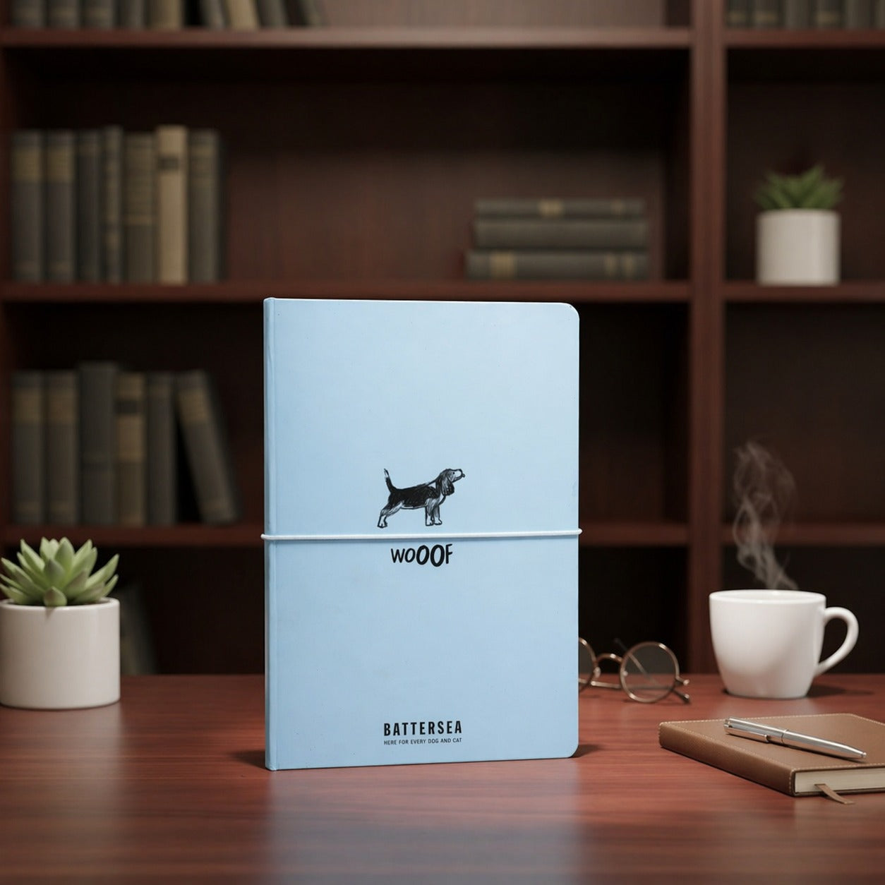 BATTERSEA Dog Theme A5 Notebook – Minimal Animal Journal with Elastic Band