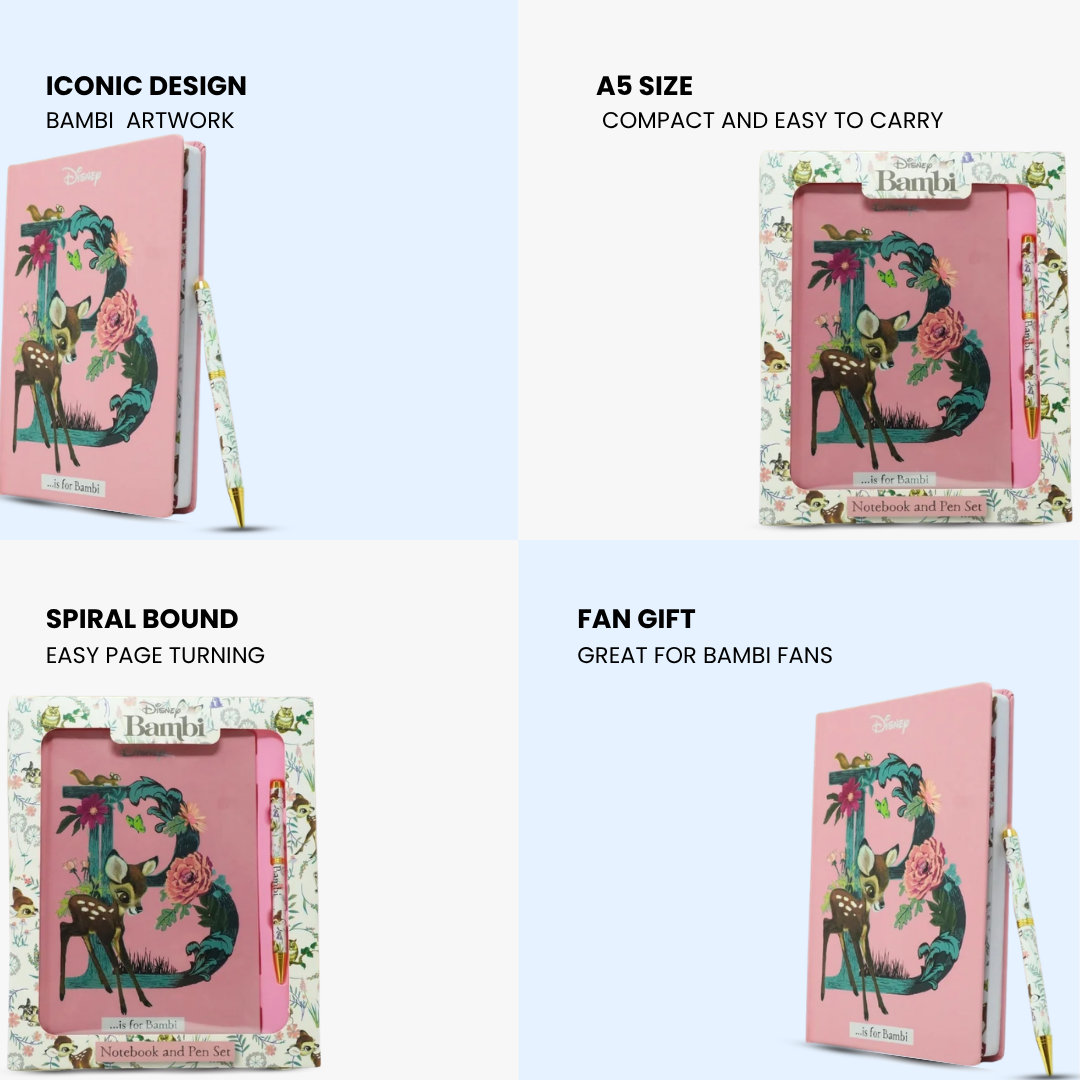 Bambi A5 Notebook & Pen Set-Disney