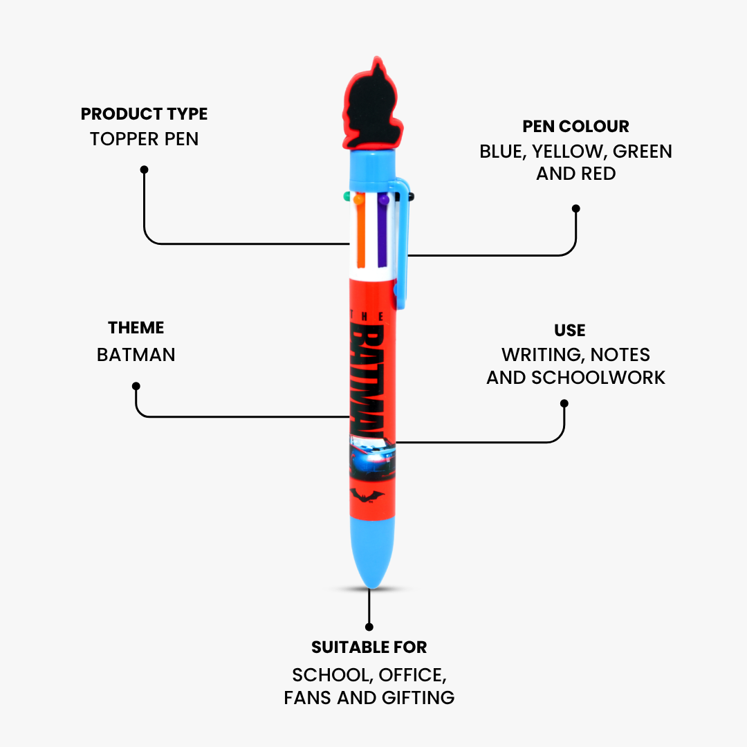 Batman 6 Colour Click Ballpoint Pen