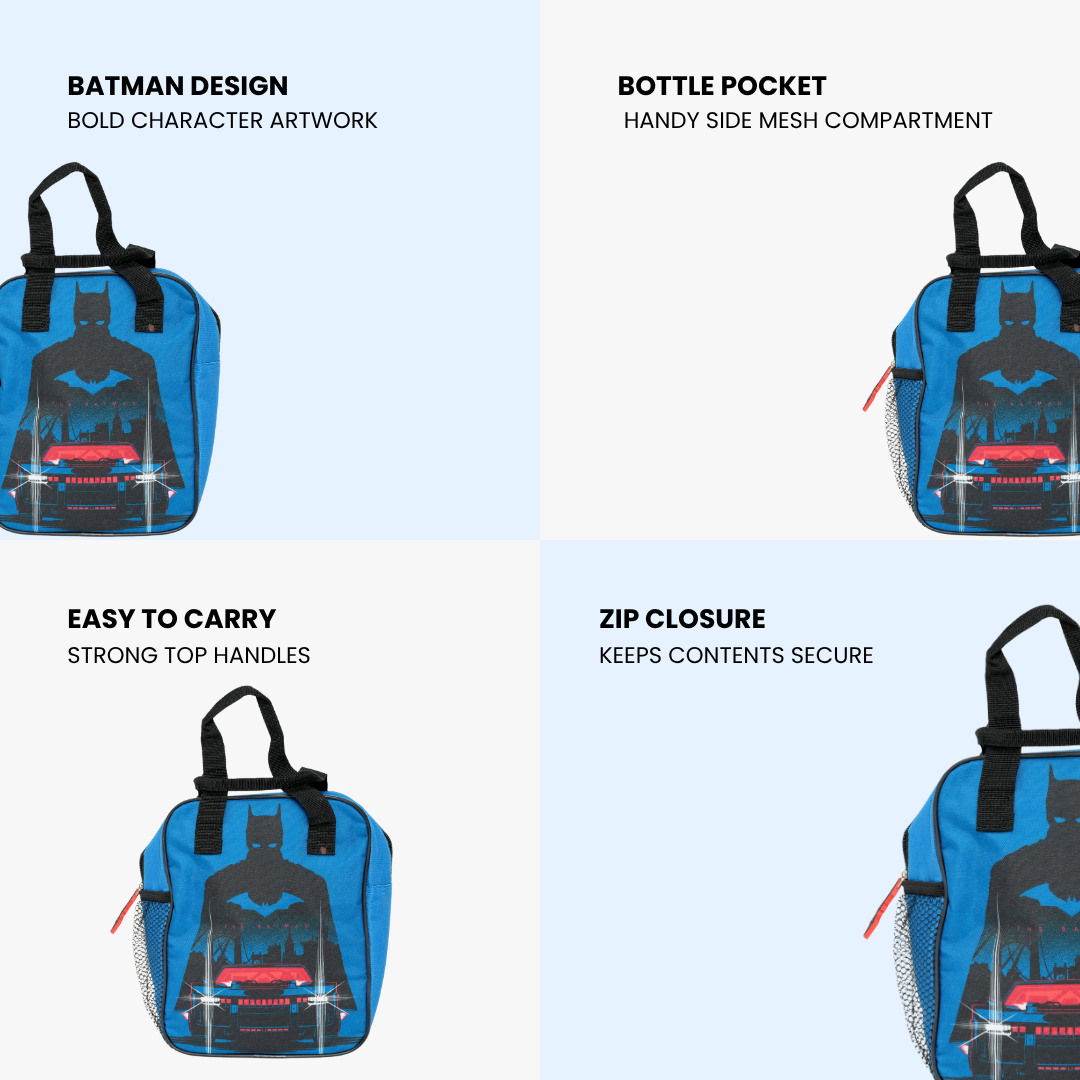 Batman Lunch Bag with Bottle Pocket