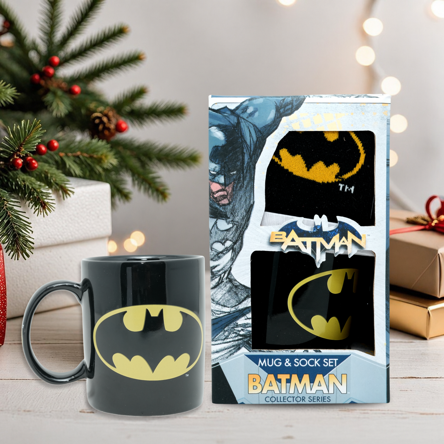 Batman Mug & Socks Gift Set – Official Licensed DC Comics Collector Series Gift Set