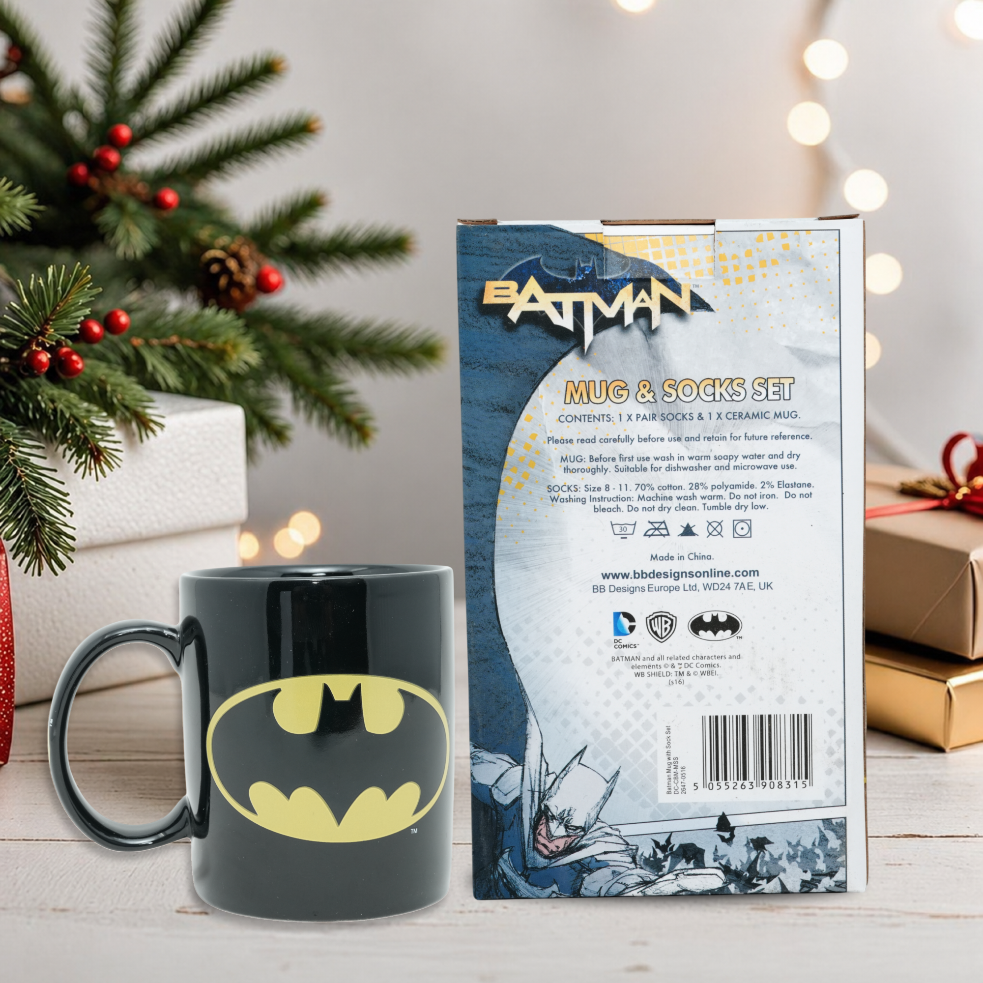 Batman Mug & Socks Gift Set – Official Licensed DC Comics Collector Series Gift Set