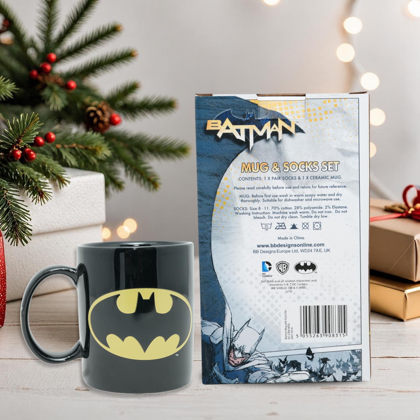 Batman Mug & Socks Gift Set – Official Licensed DC Comics Collector Series Gift Set