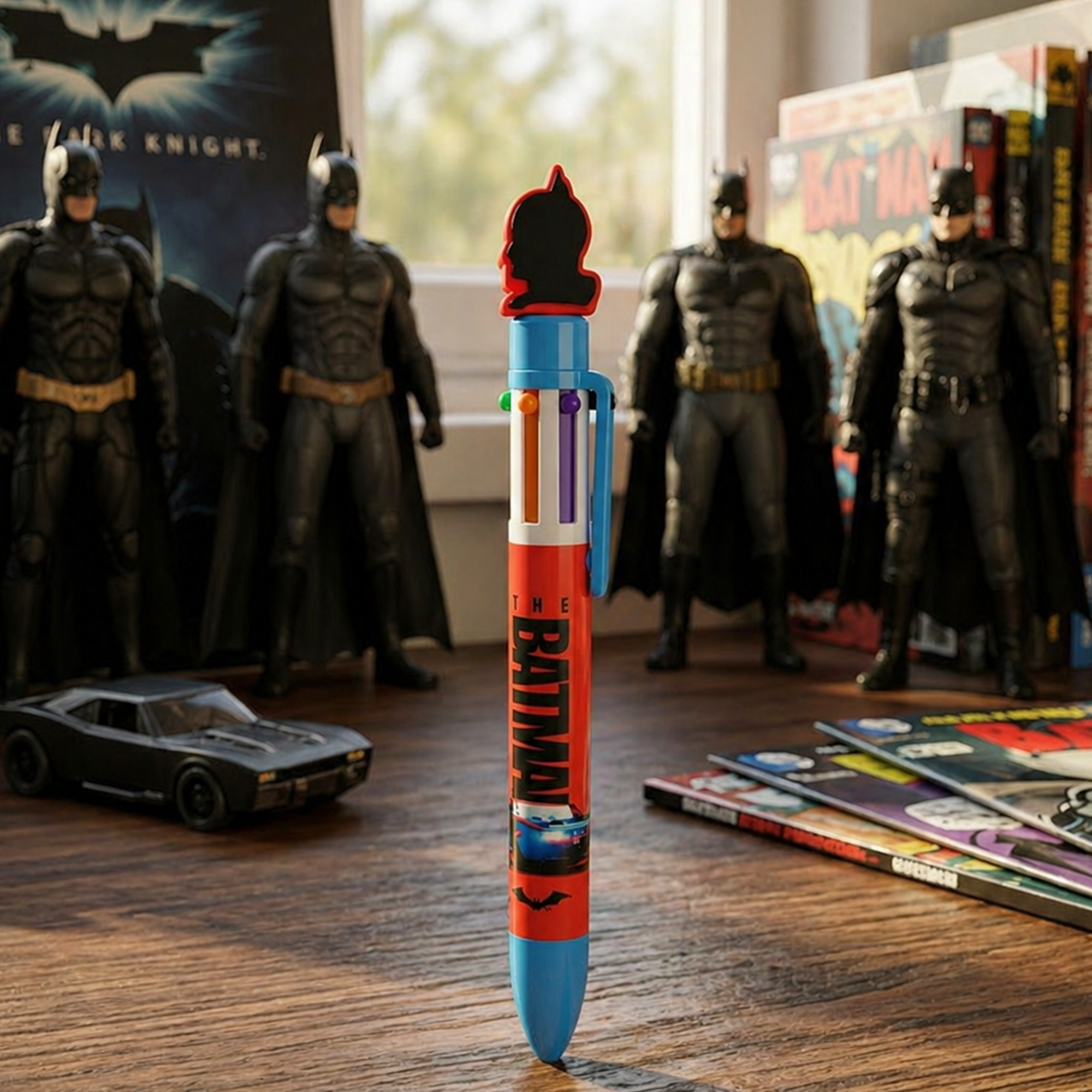 Batman Official Licensed Multi Color Ballpoint Pen 6 Colour Click Pen School Stationery For Kids