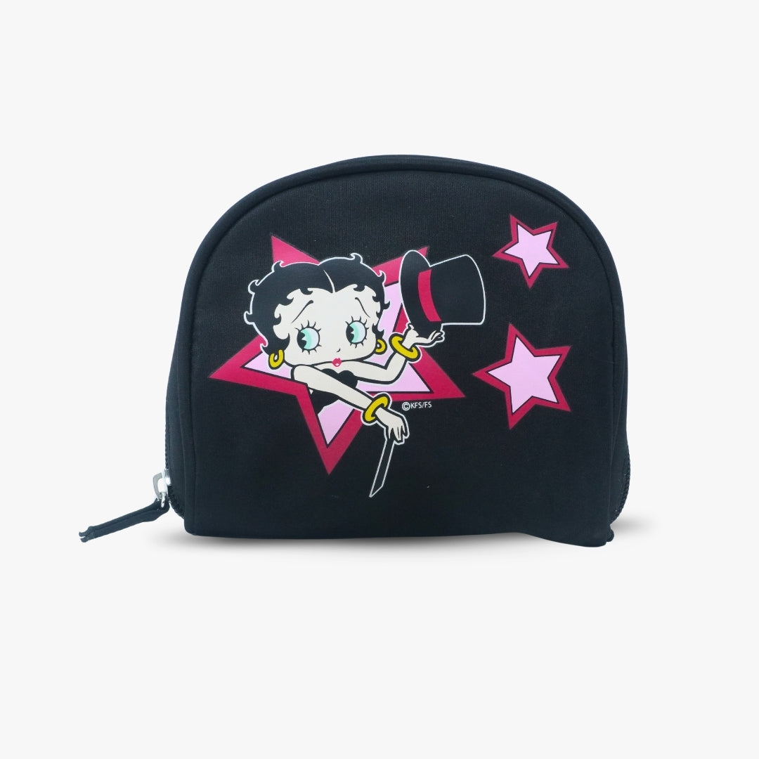 Betty Boop Cosmetic Makeup Bag Black & Pink