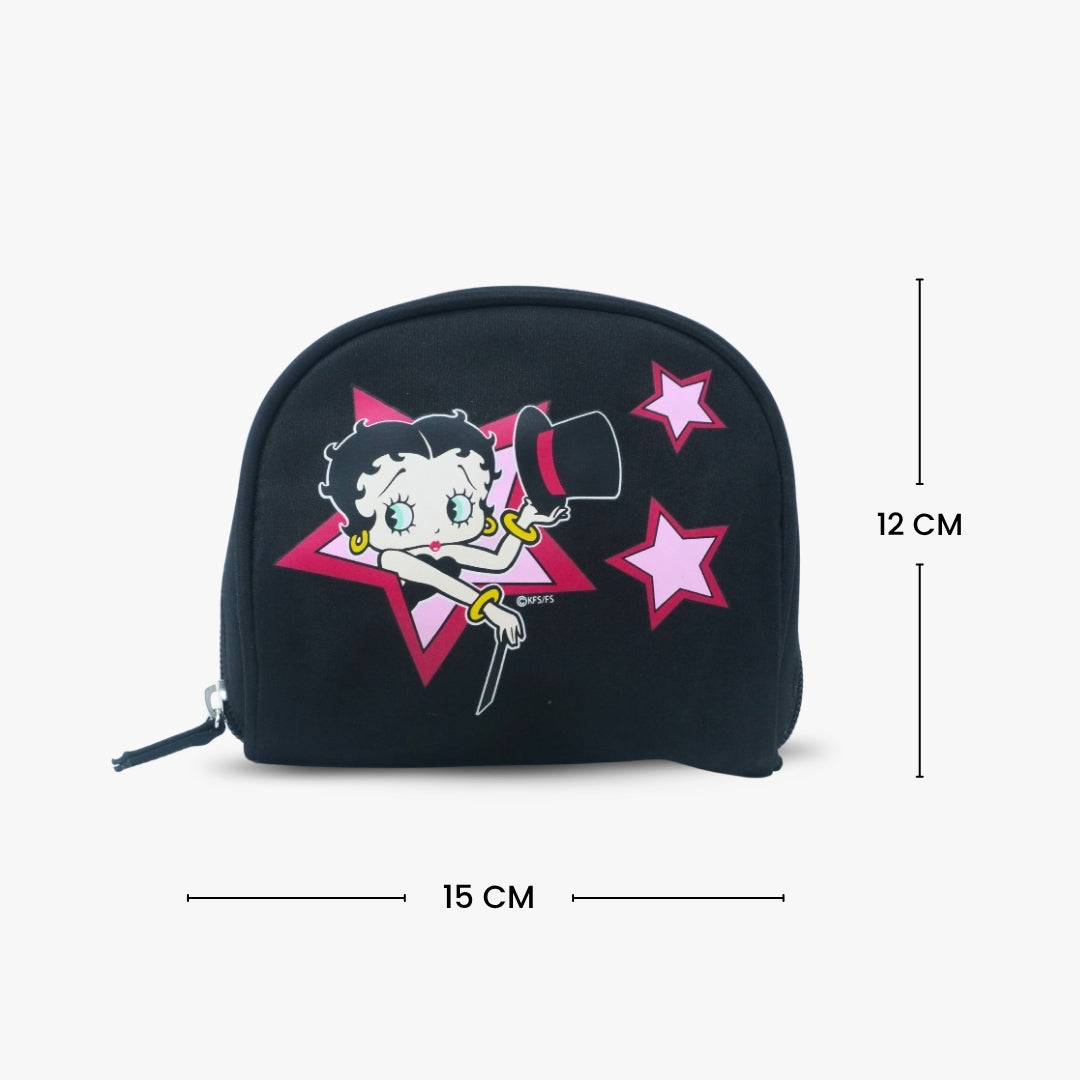 Betty Boop Cosmetic Makeup Bag Black & Pink