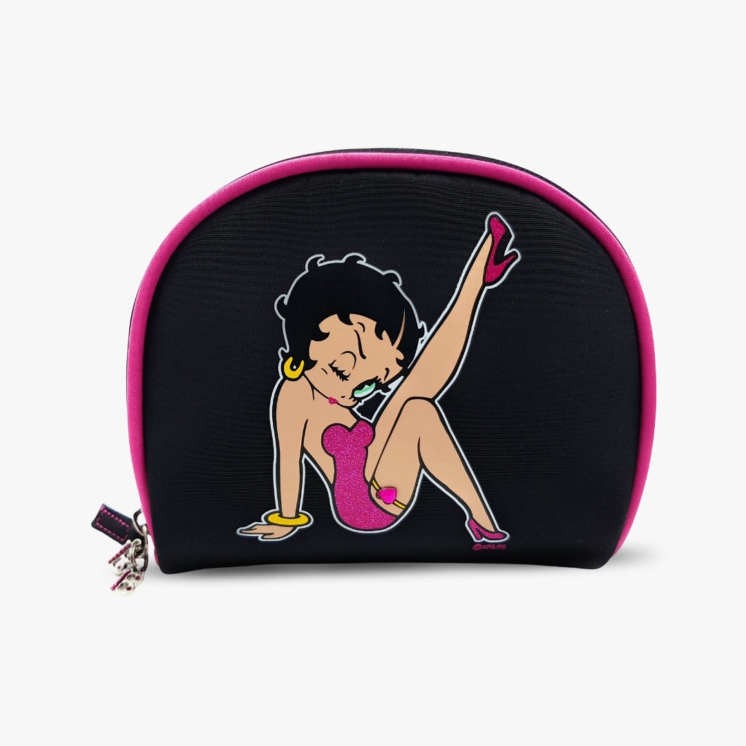 Betty Boop Glitter Cosmetic Makeup Bag Pink
