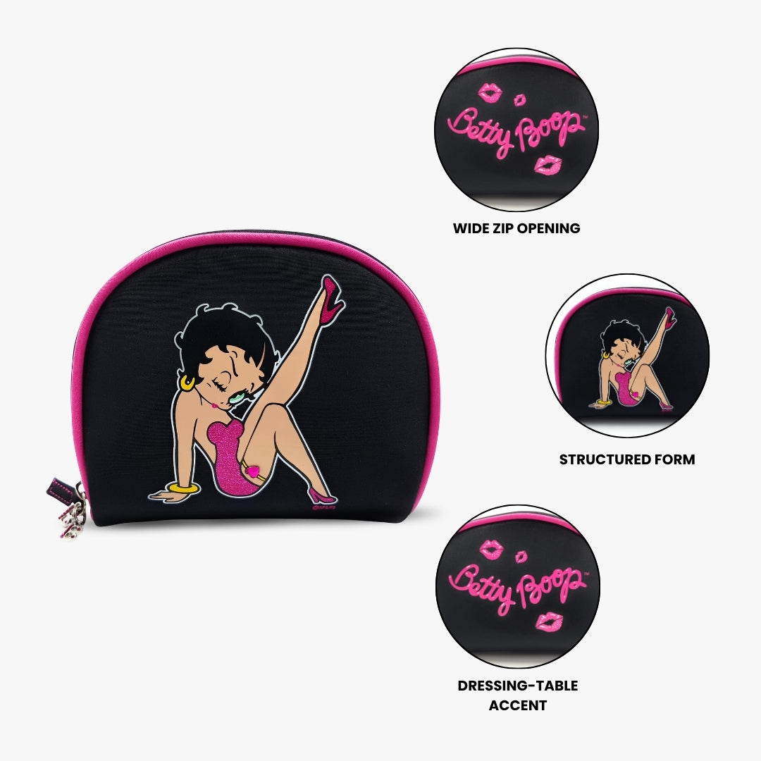 Betty Boop Glitter Cosmetic Makeup Bag Pink