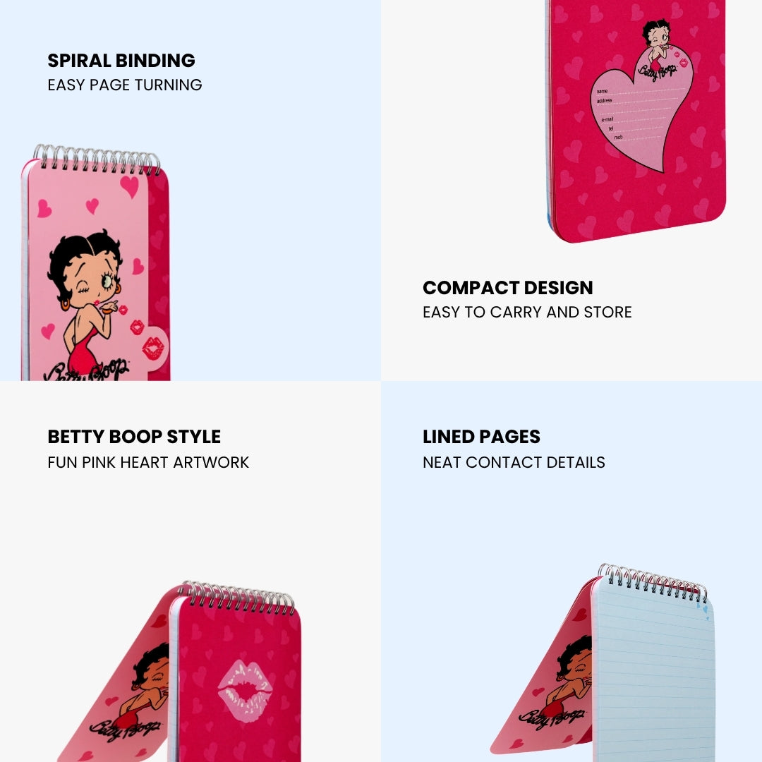 Betty Boop Heart Spiral Notebook