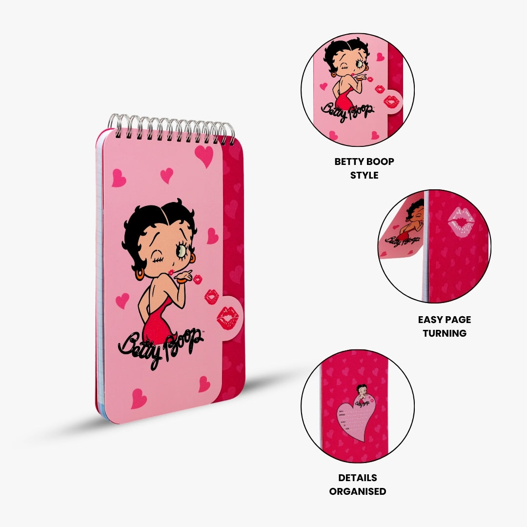 Betty Boop Heart Spiral Notebook