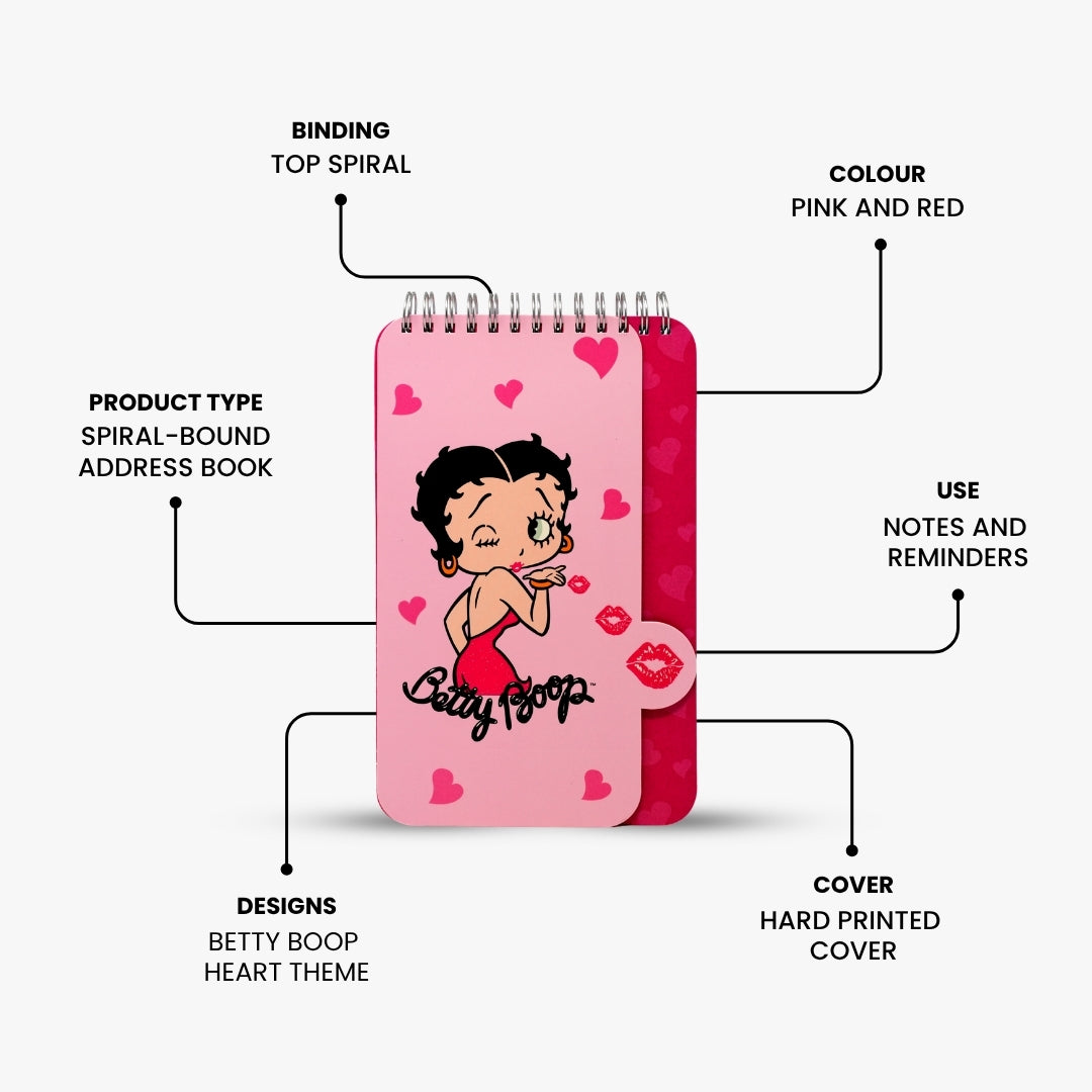 Betty Boop Heart Spiral Notebook
