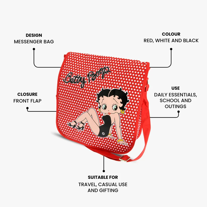 Betty Boop Messenger Bag Red Polka Dot Shoulder Cross Body Bag for Women Girls Gift 5