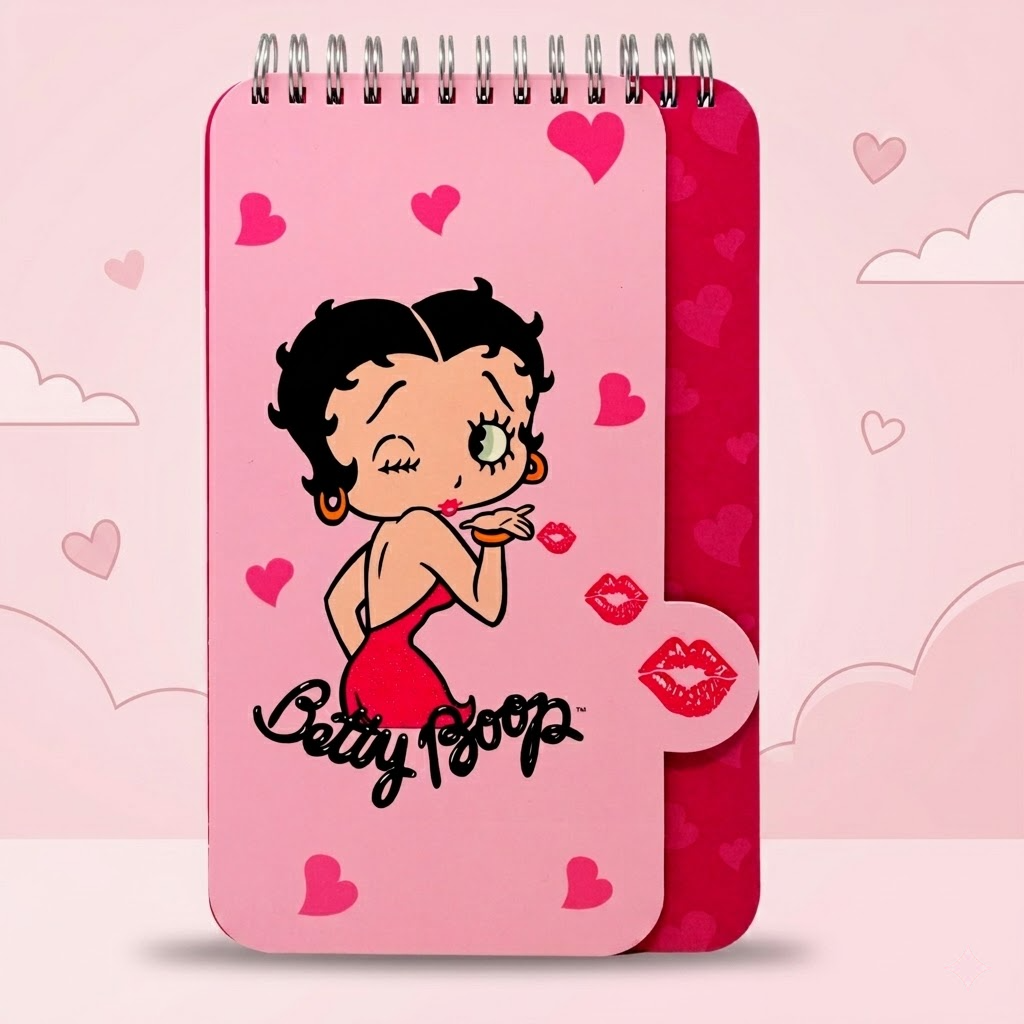 Betty Boop Pink Spiral Notebook Writing Pad Cute Heart Design Memo Notebook