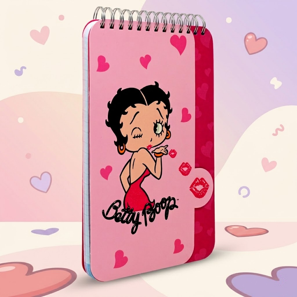 Betty Boop Pink Spiral Notebook Writing Pad Cute Heart Design Memo Notebook