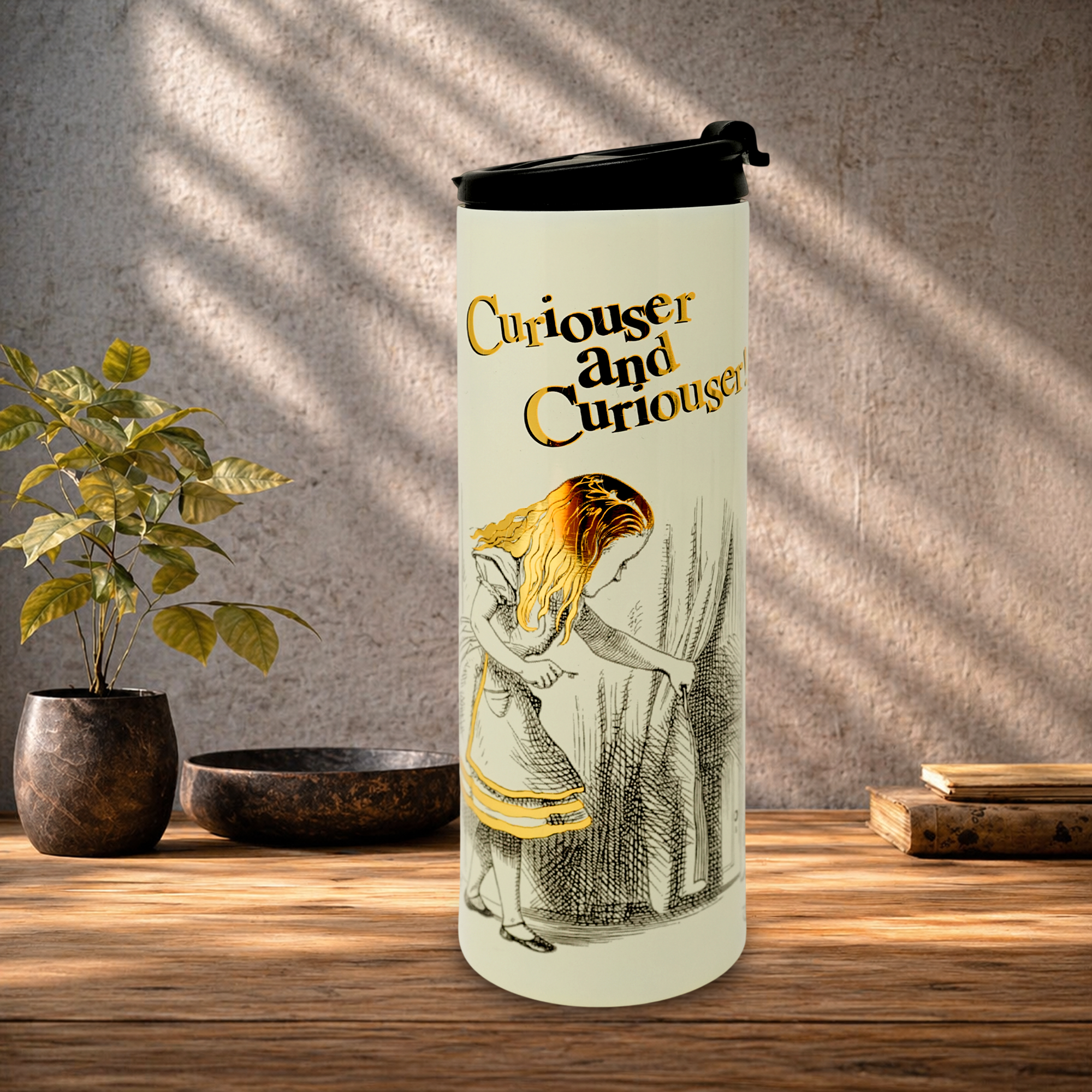 British Museum Alice in Wonderland Travel Flask Insulated Coffee Tea Bottle