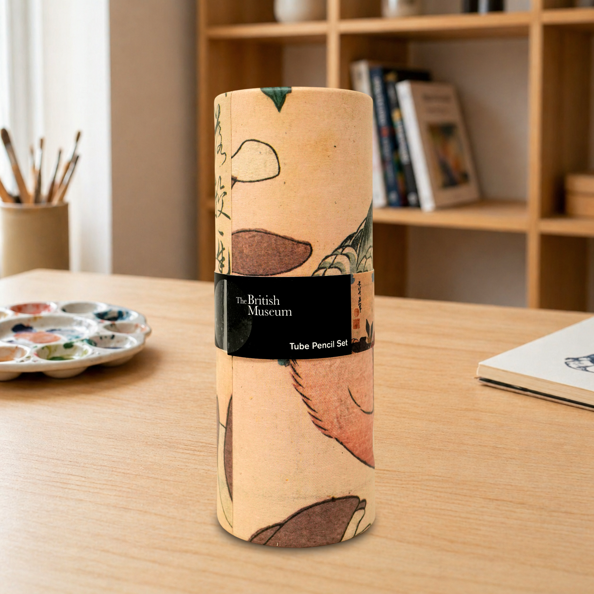 British Museum Vintage Art Tube Pencil Set Colouring Pencils with Decorative Storage Case