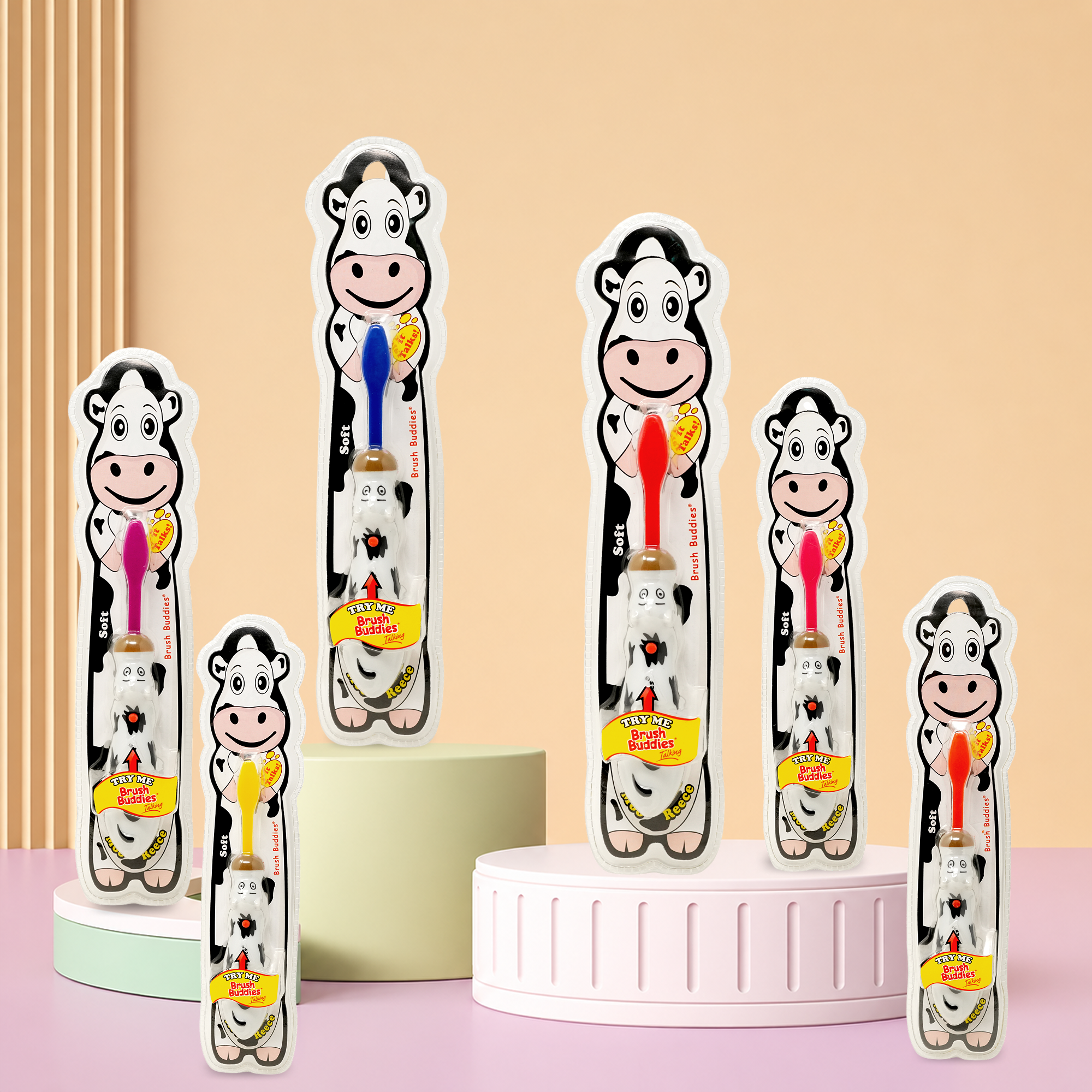 Brush Buddies Kids Talking Cow Toothbrush – Interactive Sound Toothbrush for Children