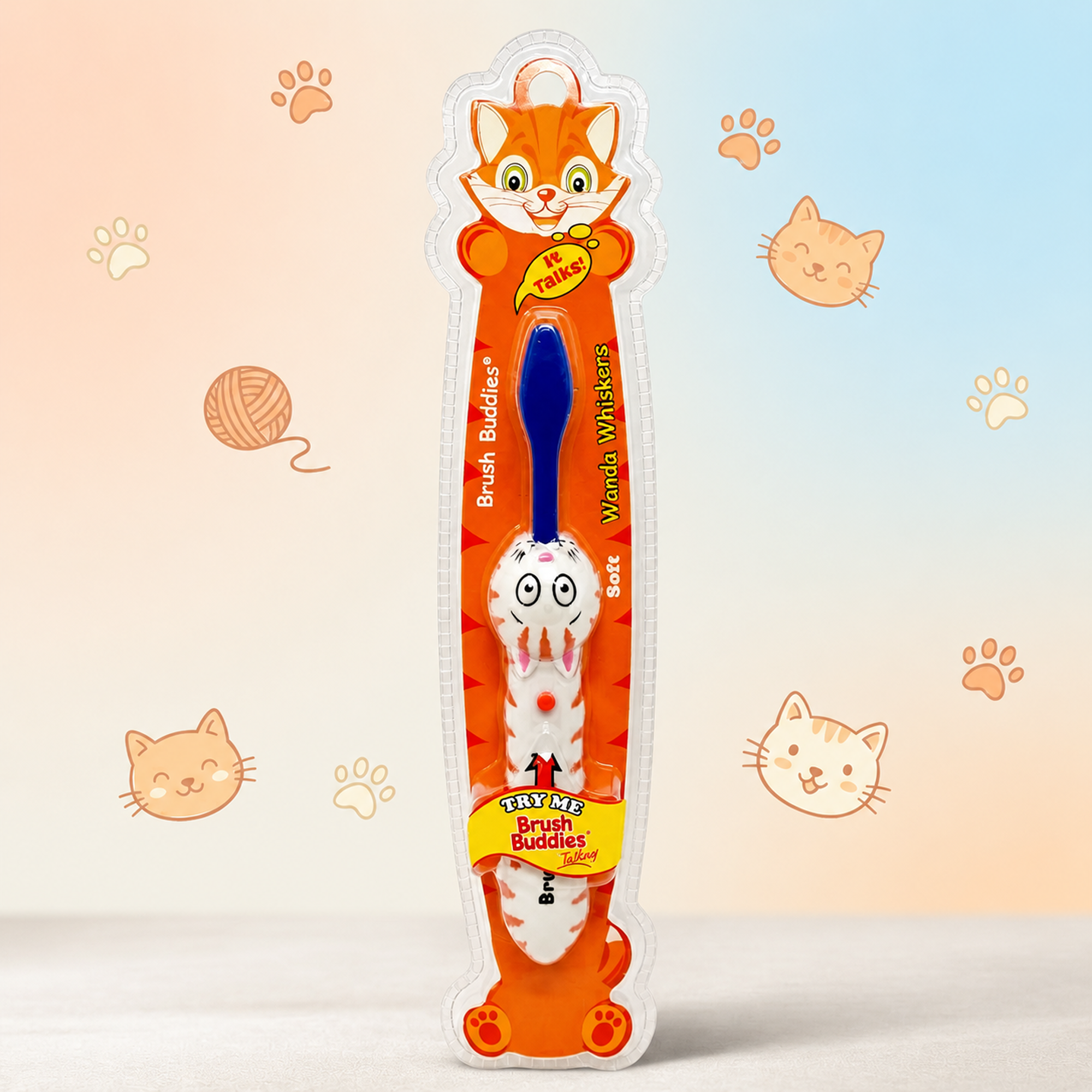 Brush Buddies Kids Talking Cat Toothbrush – Interactive Sound Toothbrush for Children