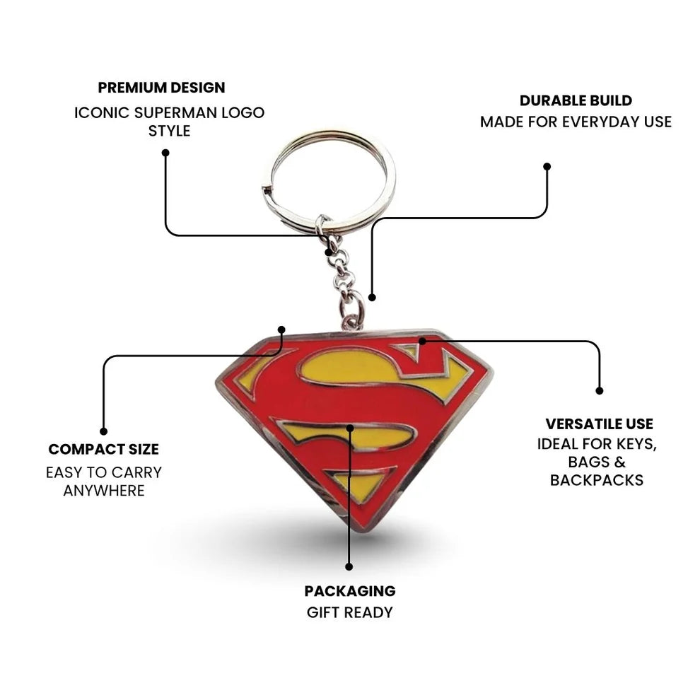DC Comics Superman Keyring – Red & Yellow Logo Key Chain