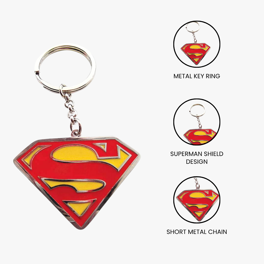DC Comics Superman Keyring – Red & Yellow Logo Key Chain