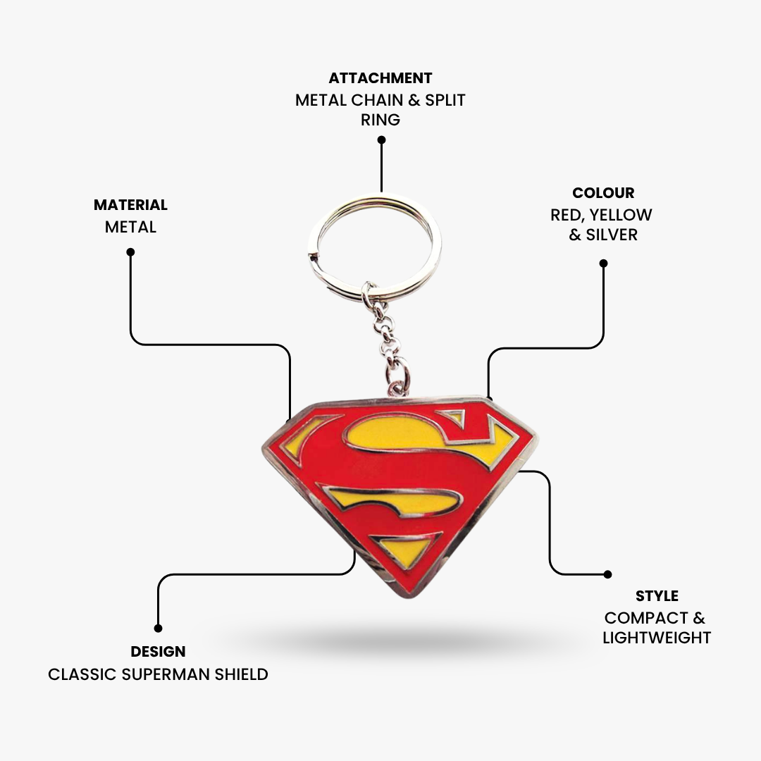 DC Comics Superman Keyring – Red & Yellow Logo Key Chain