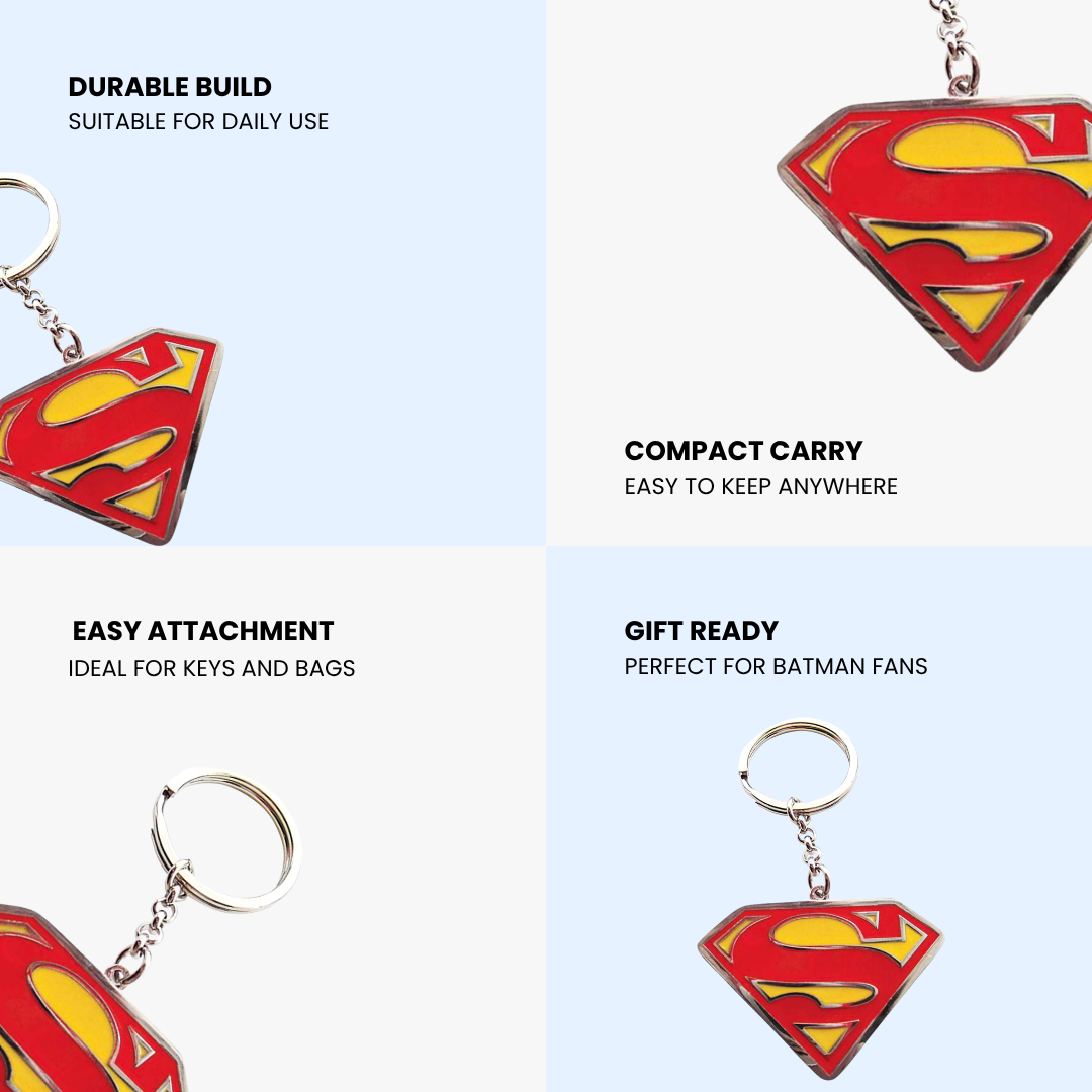 DC Comics Superman Keyring – Red & Yellow Logo Key Chain