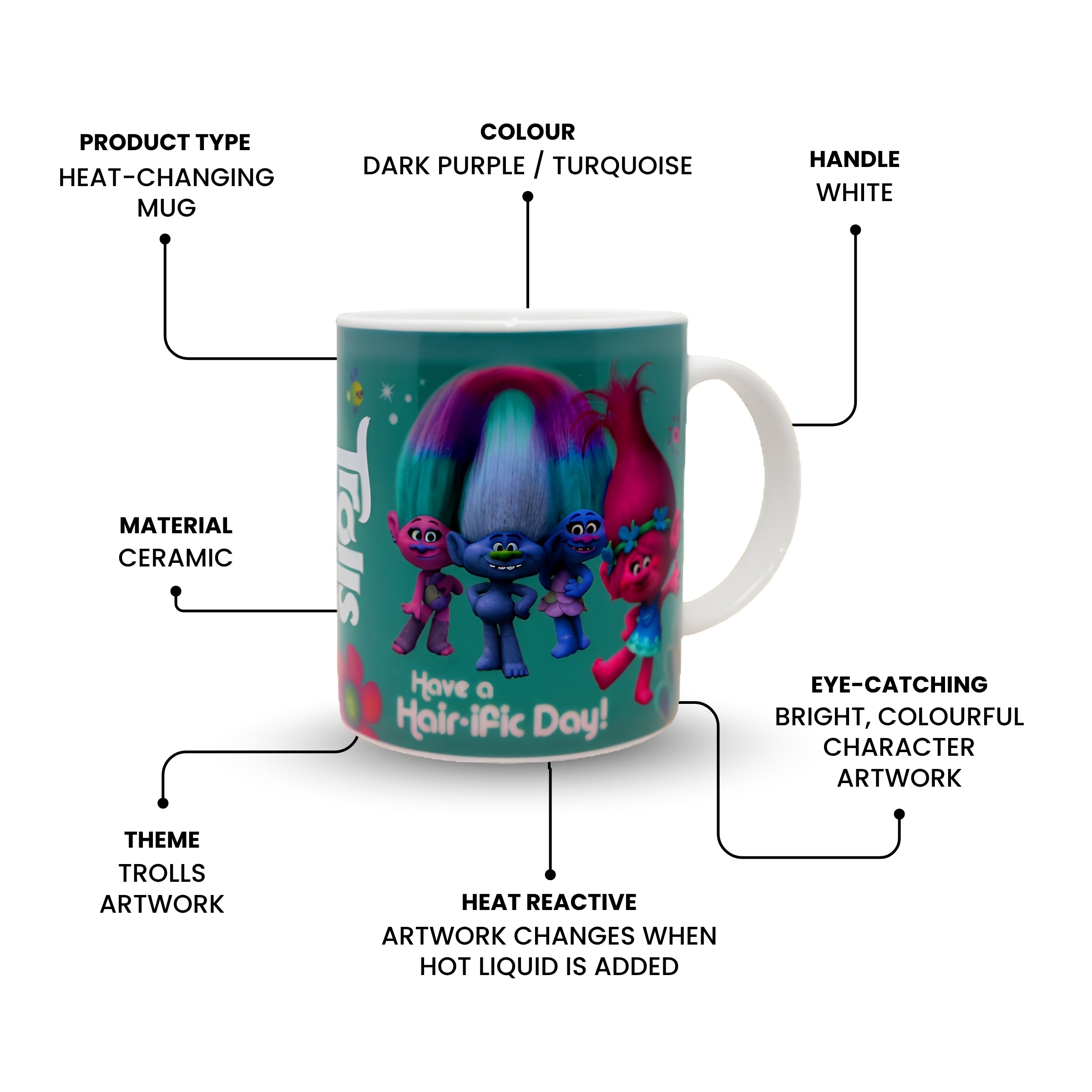 Dreamwork Trolls Heat Changing Mug