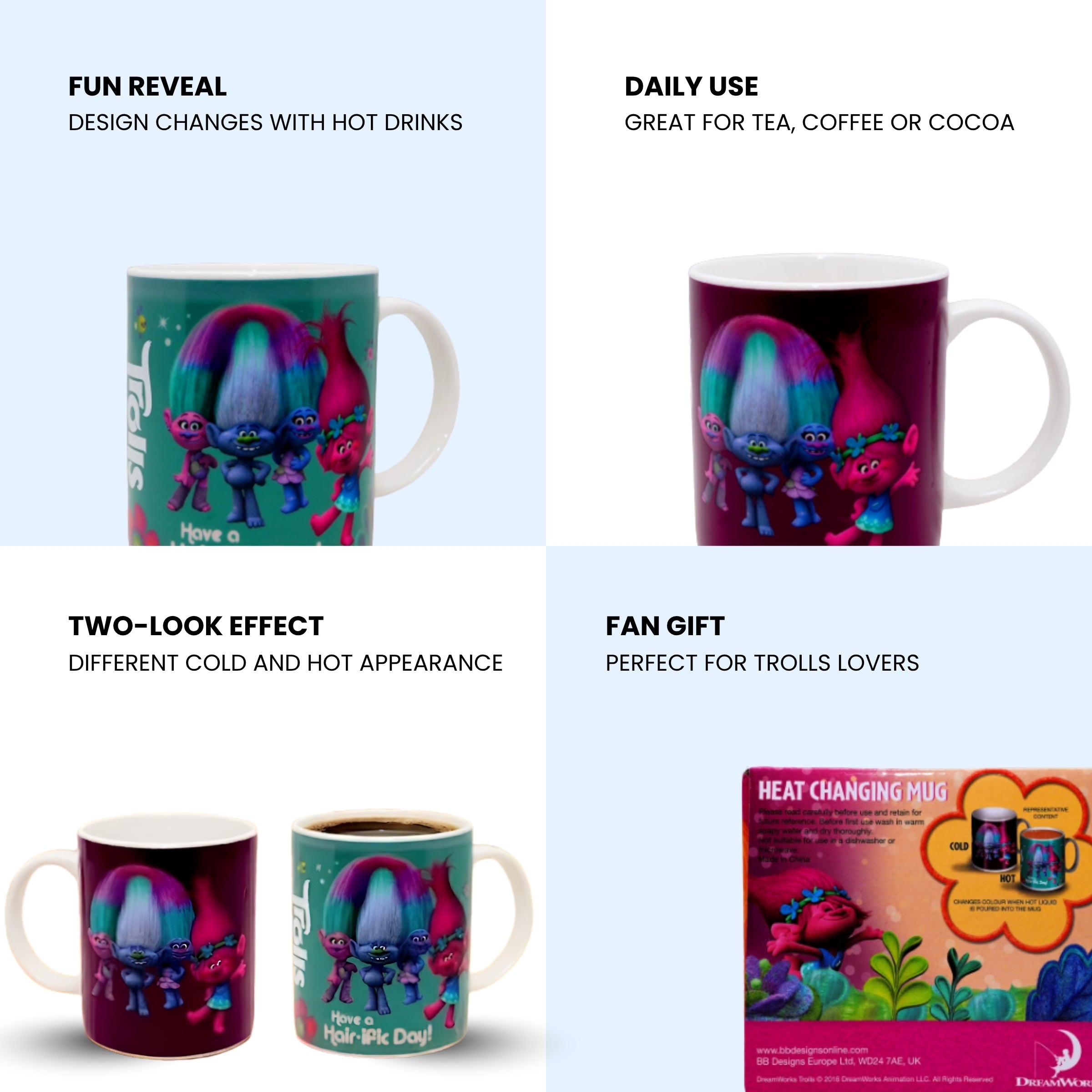Dreamwork Trolls Heat Changing Mug