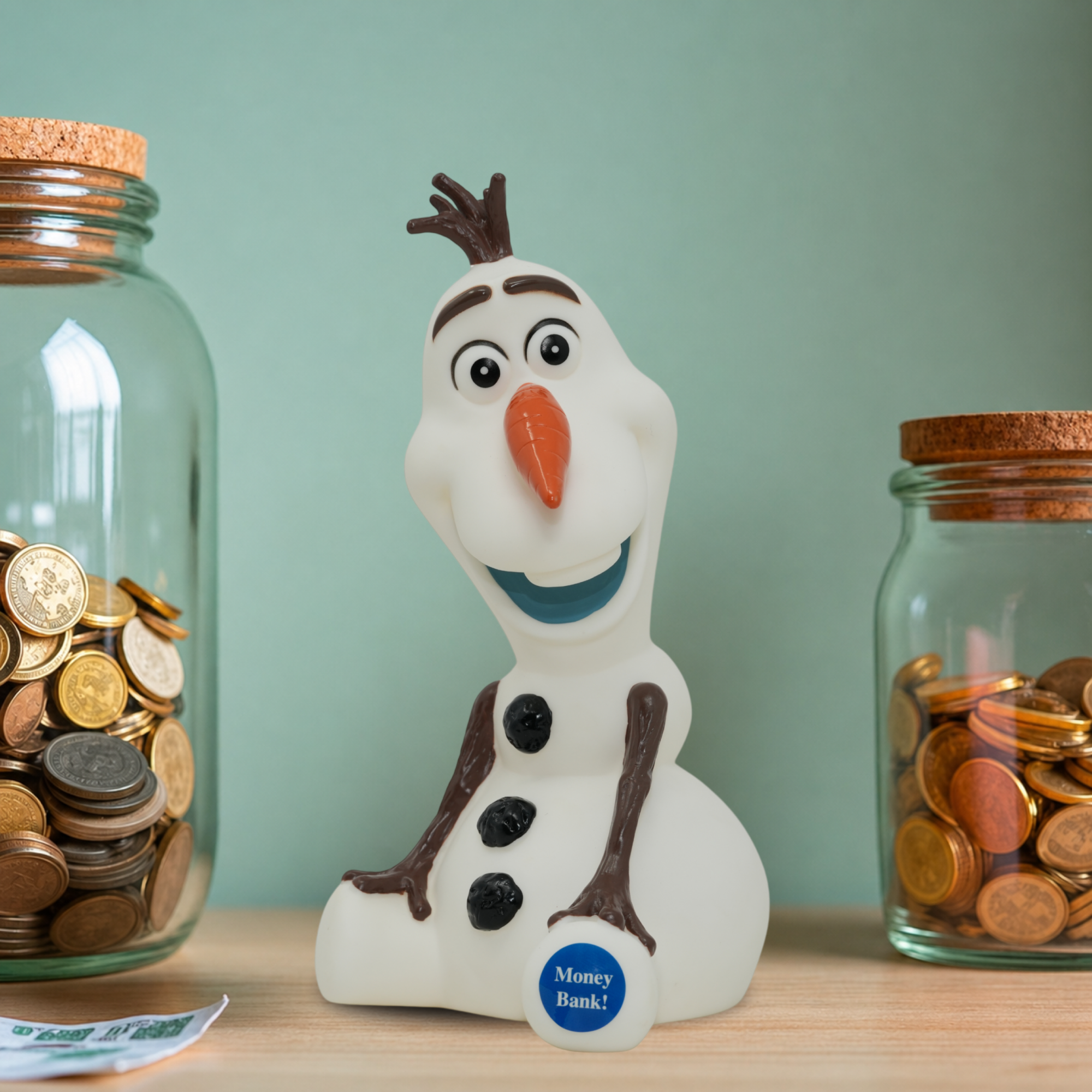 Disney Frozen Olaf 3D Money Bank Kids Coin Saving Piggy Bank