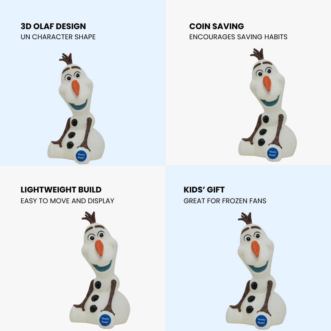 Frozen Olaf 3D Plastic Savings Bank for Kids