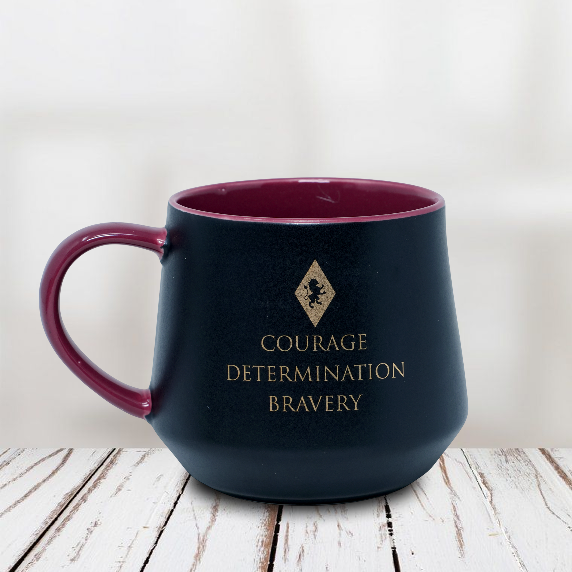 HARRY POTTER Wizard Crest Courage Mug – Motivational Ceramic Coffee Mug (Red & Gold)