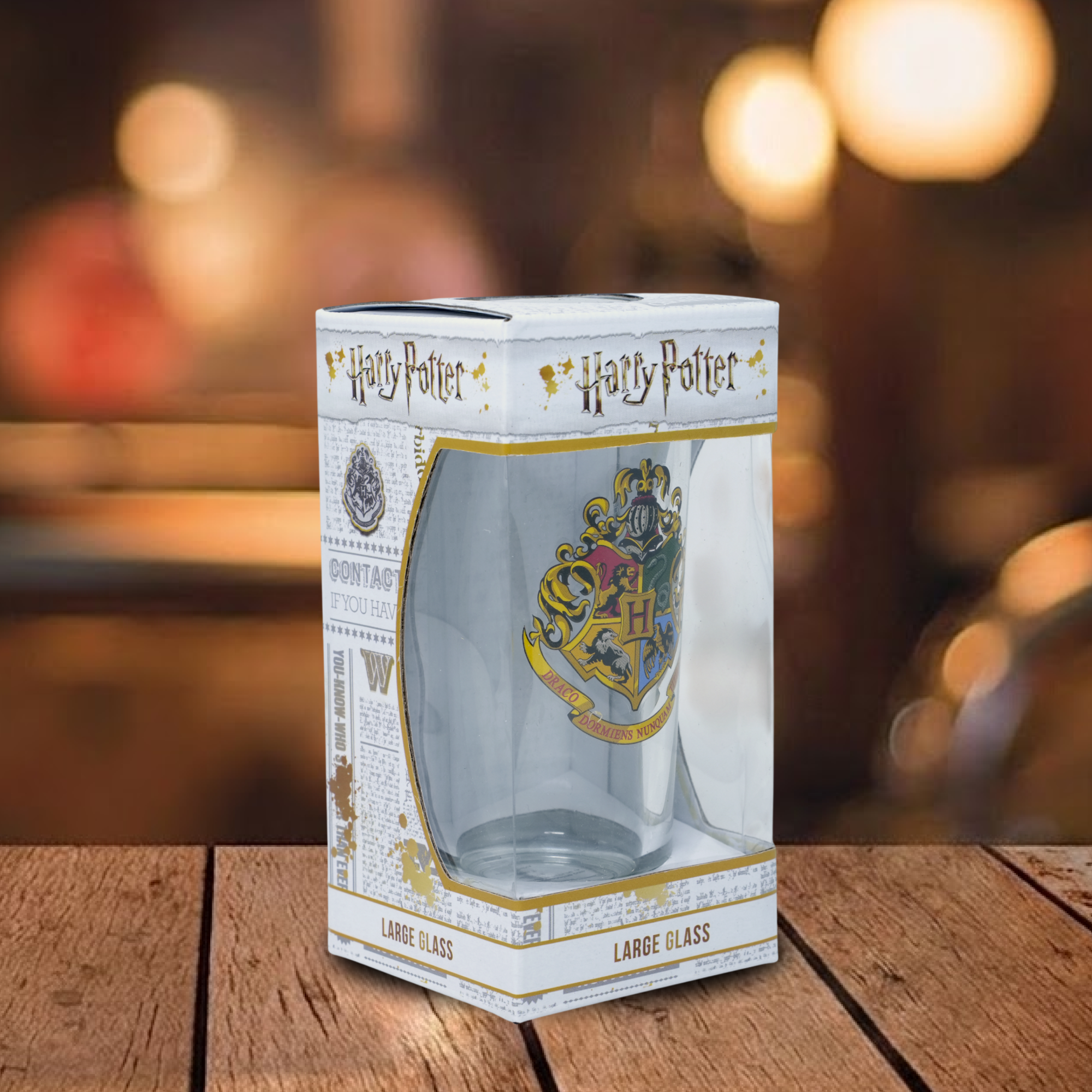 HARRY POTTER Wizard Crest Drinking Glass – Fantasy School Inspired Tumbler