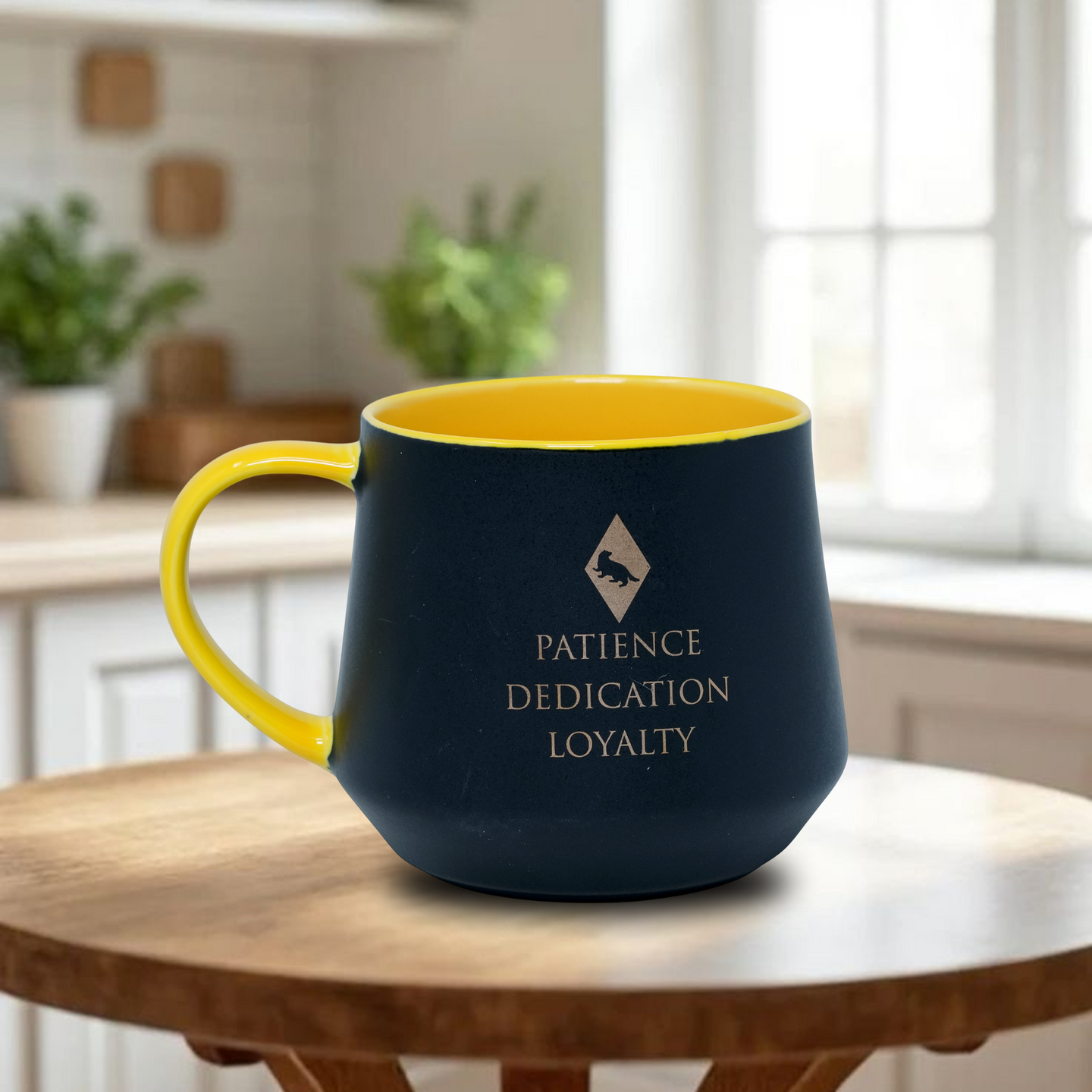 HARRY POTTER Golden Badger Crest Ceramic Mug – Premium Yellow Coffee Cup