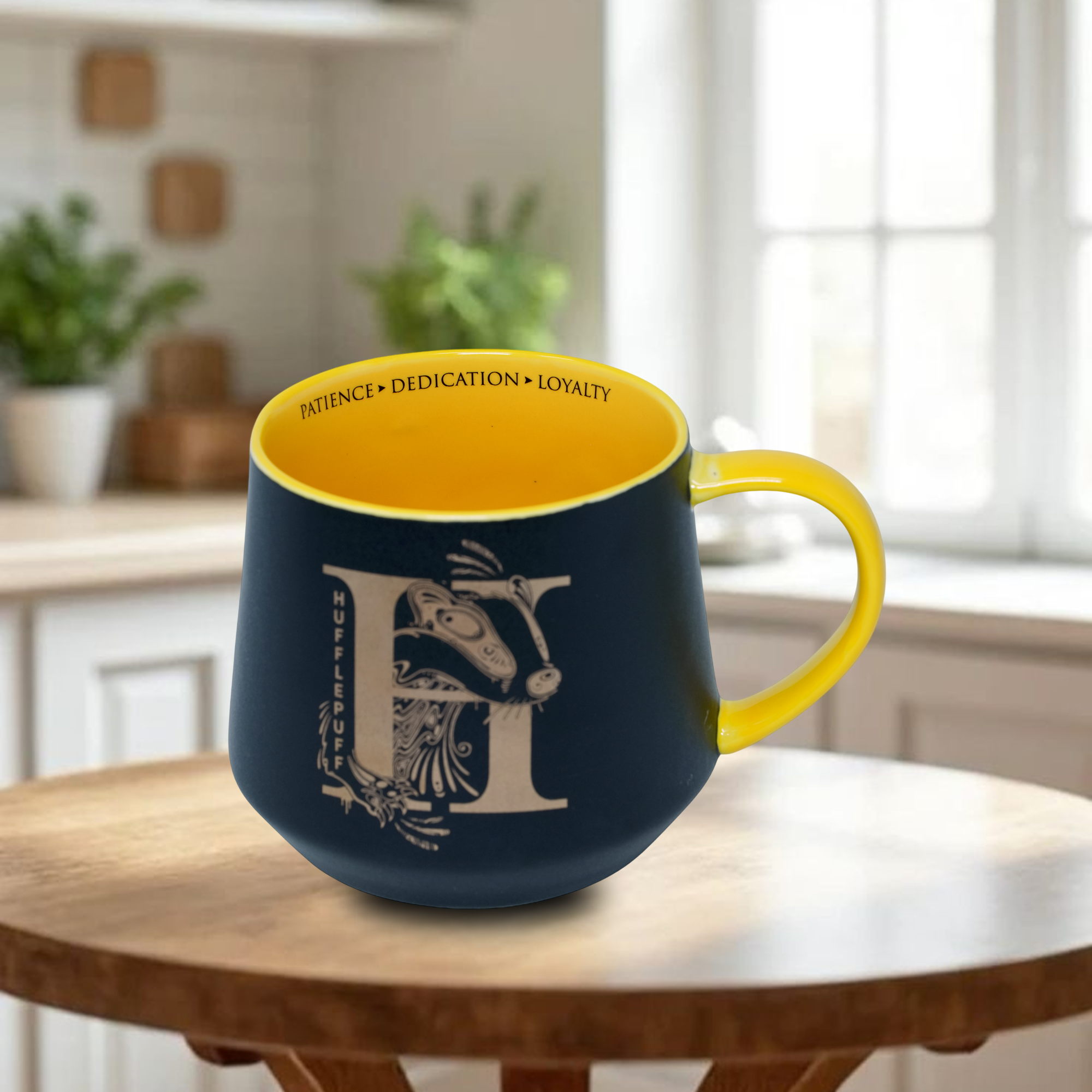 HARRY POTTER Golden Badger Crest Ceramic Mug – Premium Yellow Coffee Cup