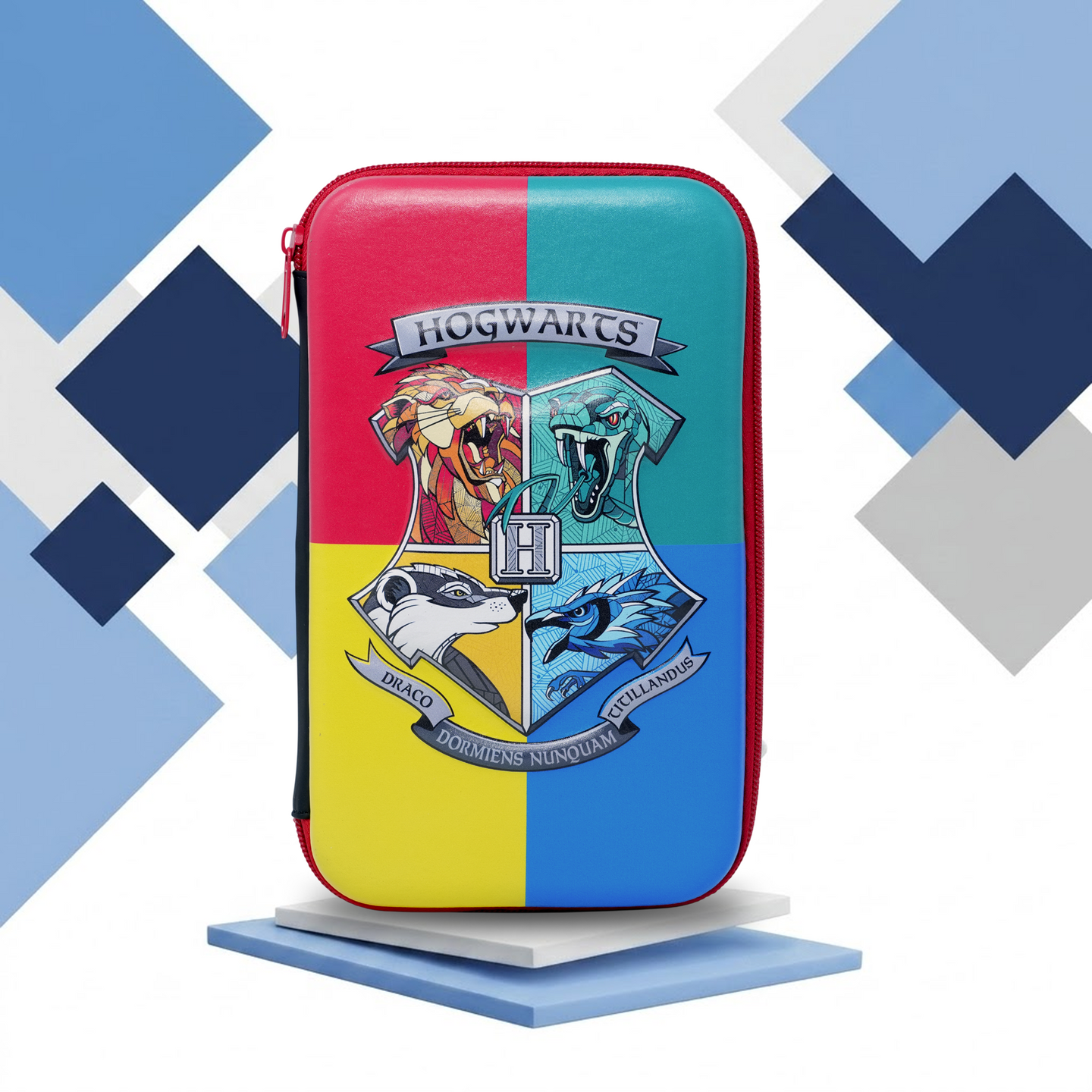 HARRY POTTER Wizard Crest Pencil Case – Hard Shell Zipper Stationery Organizer