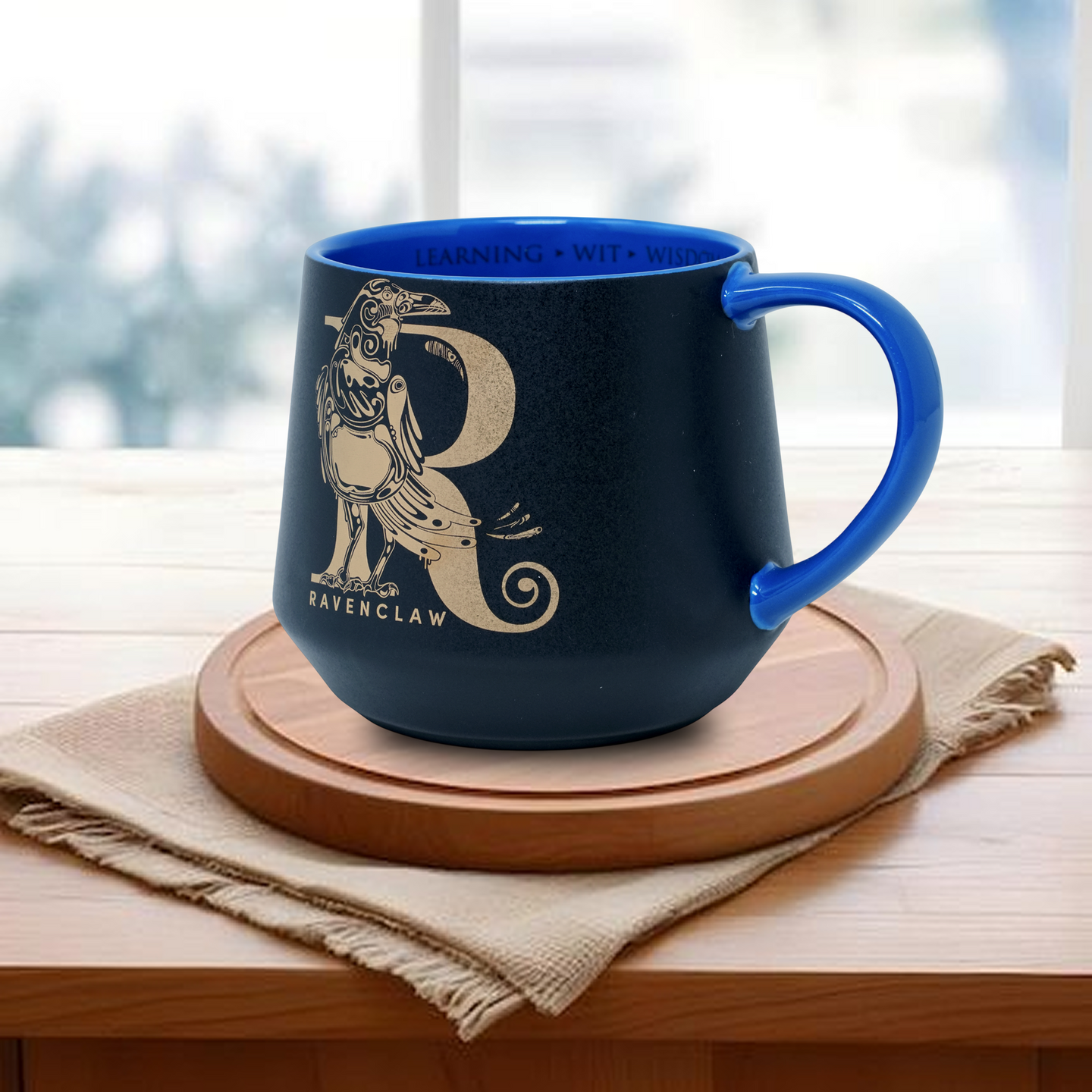 HARRY POTTER Raven Bird Crest Ceramic Mug – Premium Blue Coffee Cup