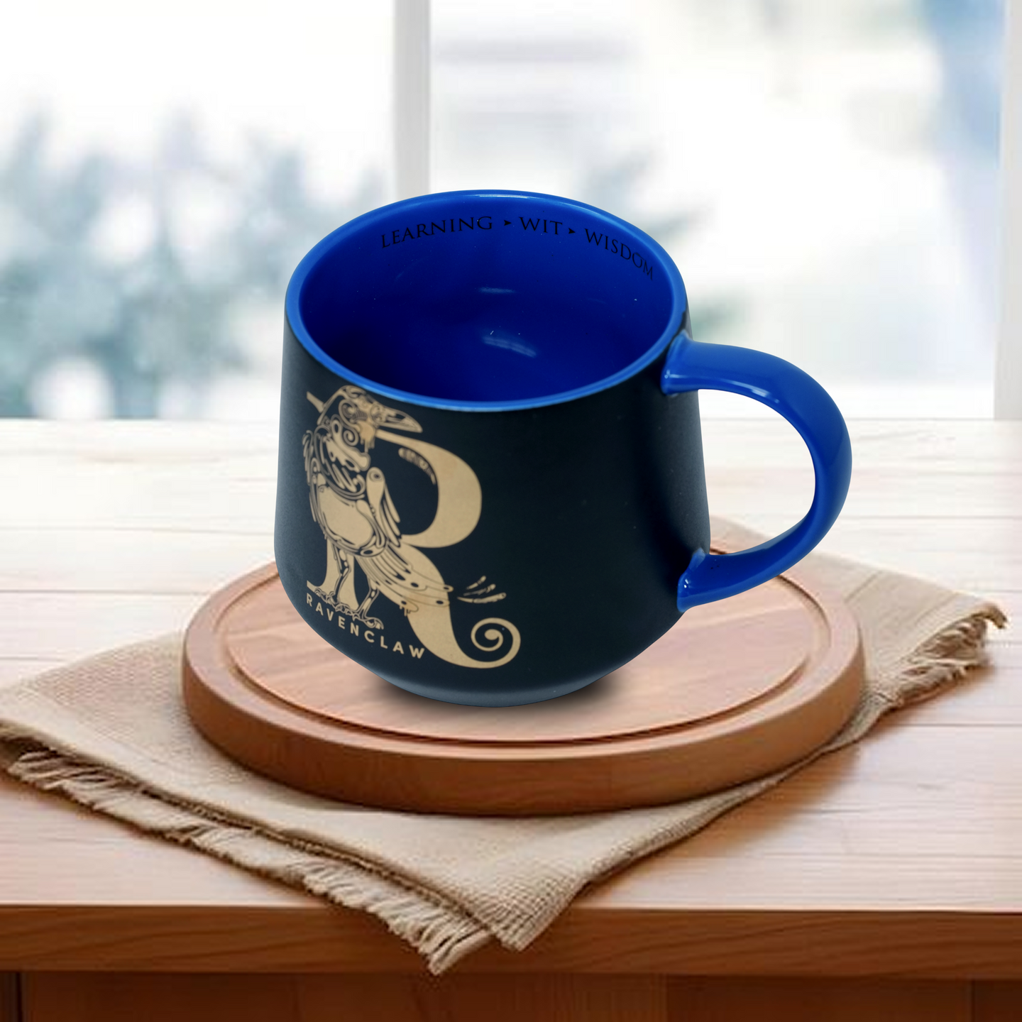 HARRY POTTER Raven Bird Crest Ceramic Mug – Premium Blue Coffee Cup