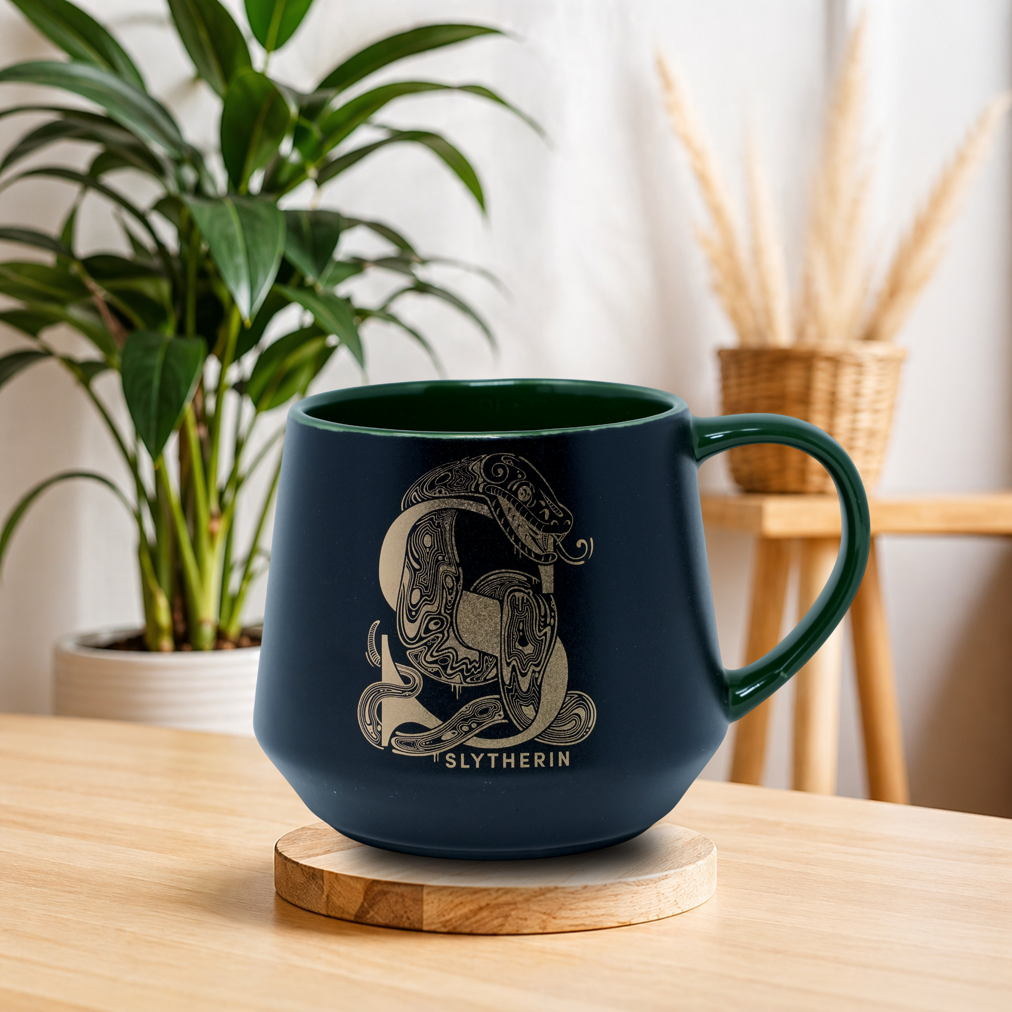 HARRY POTTER Snake Crest Ceramic Mug – Premium Fantasy Coffee Cup