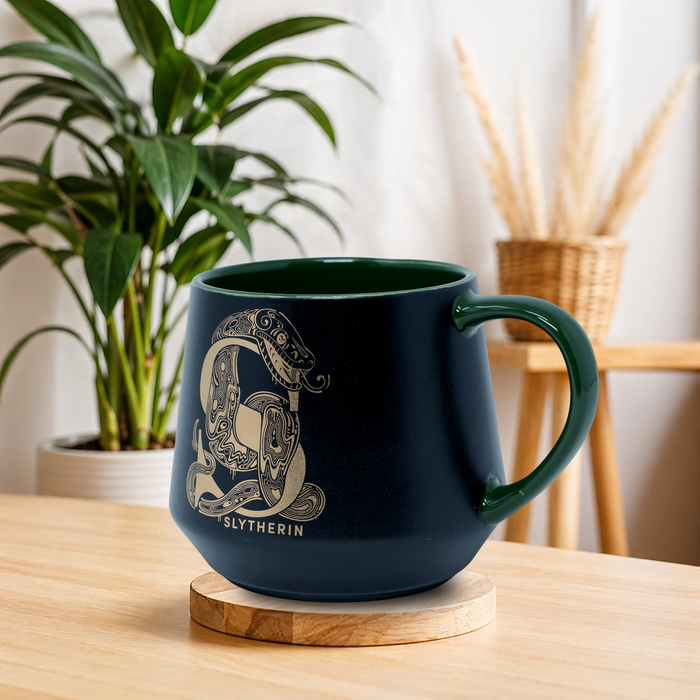 HARRY POTTER Snake Crest Ceramic Mug – Premium Fantasy Coffee Cup