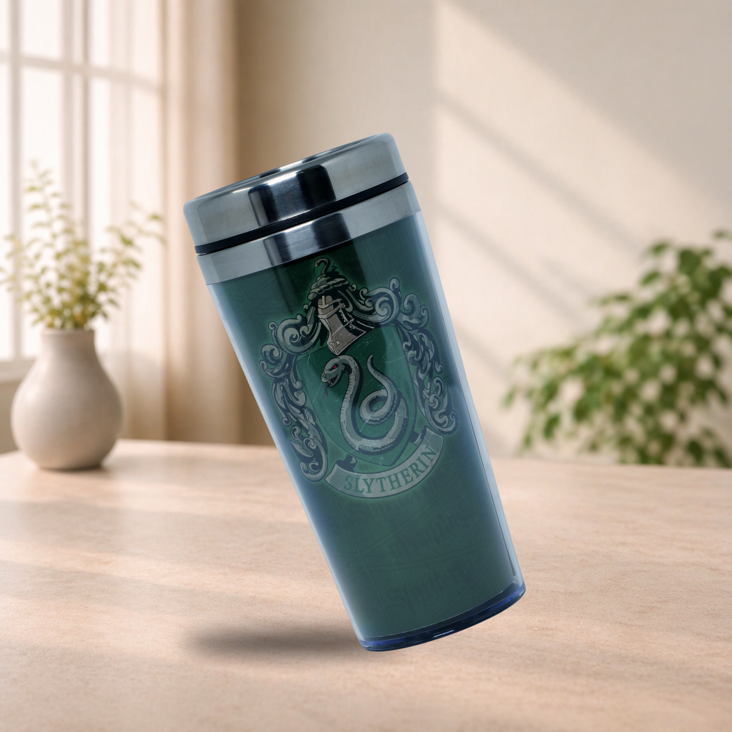 HARRY POTTER Snake Crest Travel Mug – Insulated Fantasy Coffee Tumbler