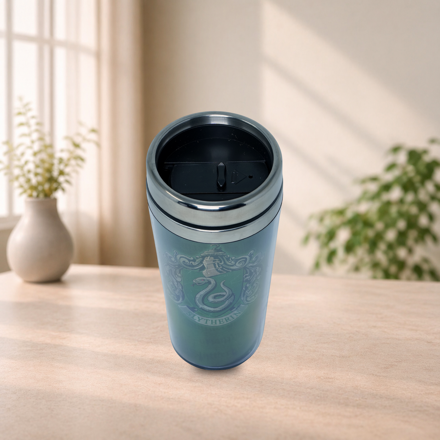 HARRY POTTER Snake Crest Travel Mug – Insulated Fantasy Coffee Tumbler