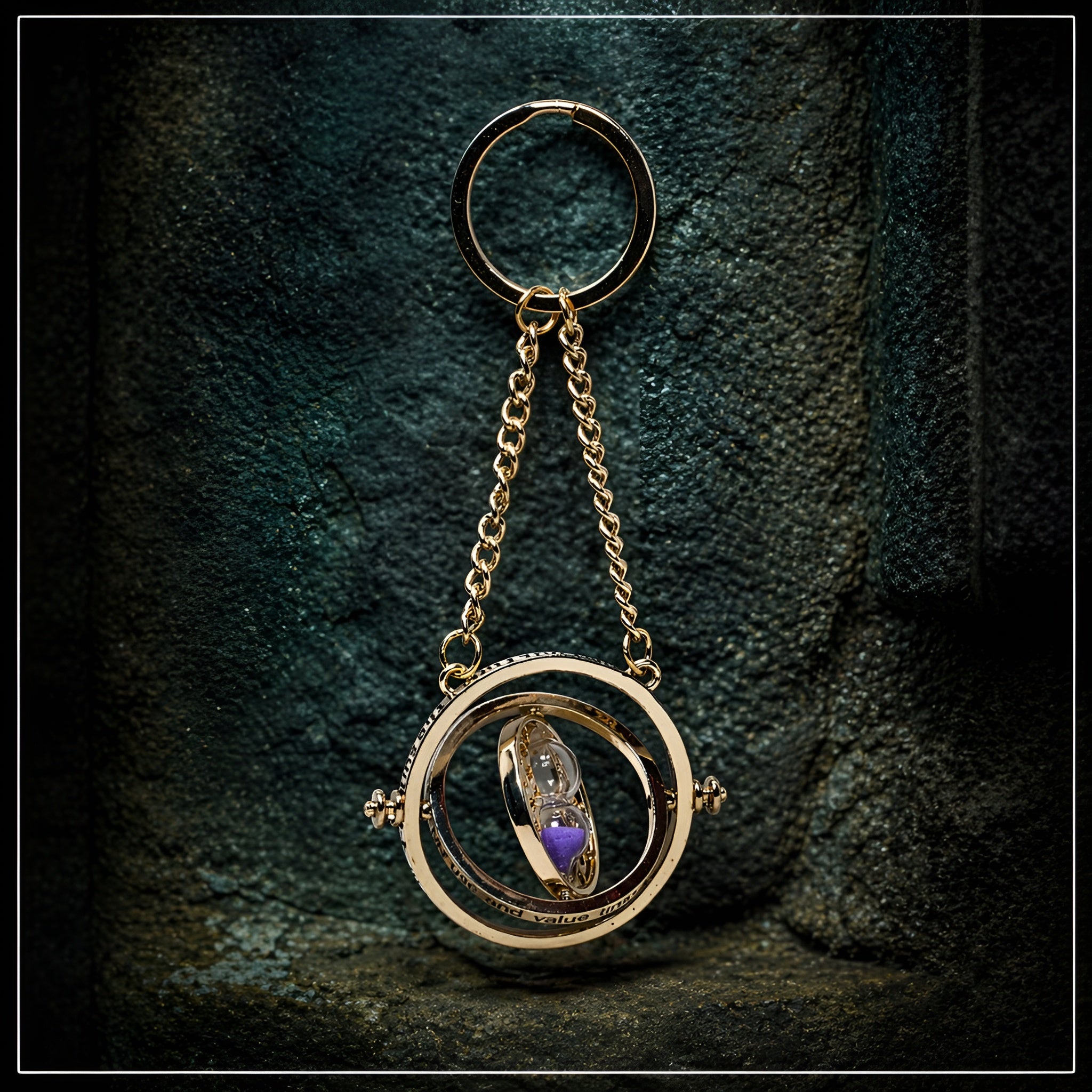 HARRY POTTER Magic Time Turner Keyring – 3D Rotating Hourglass Charm