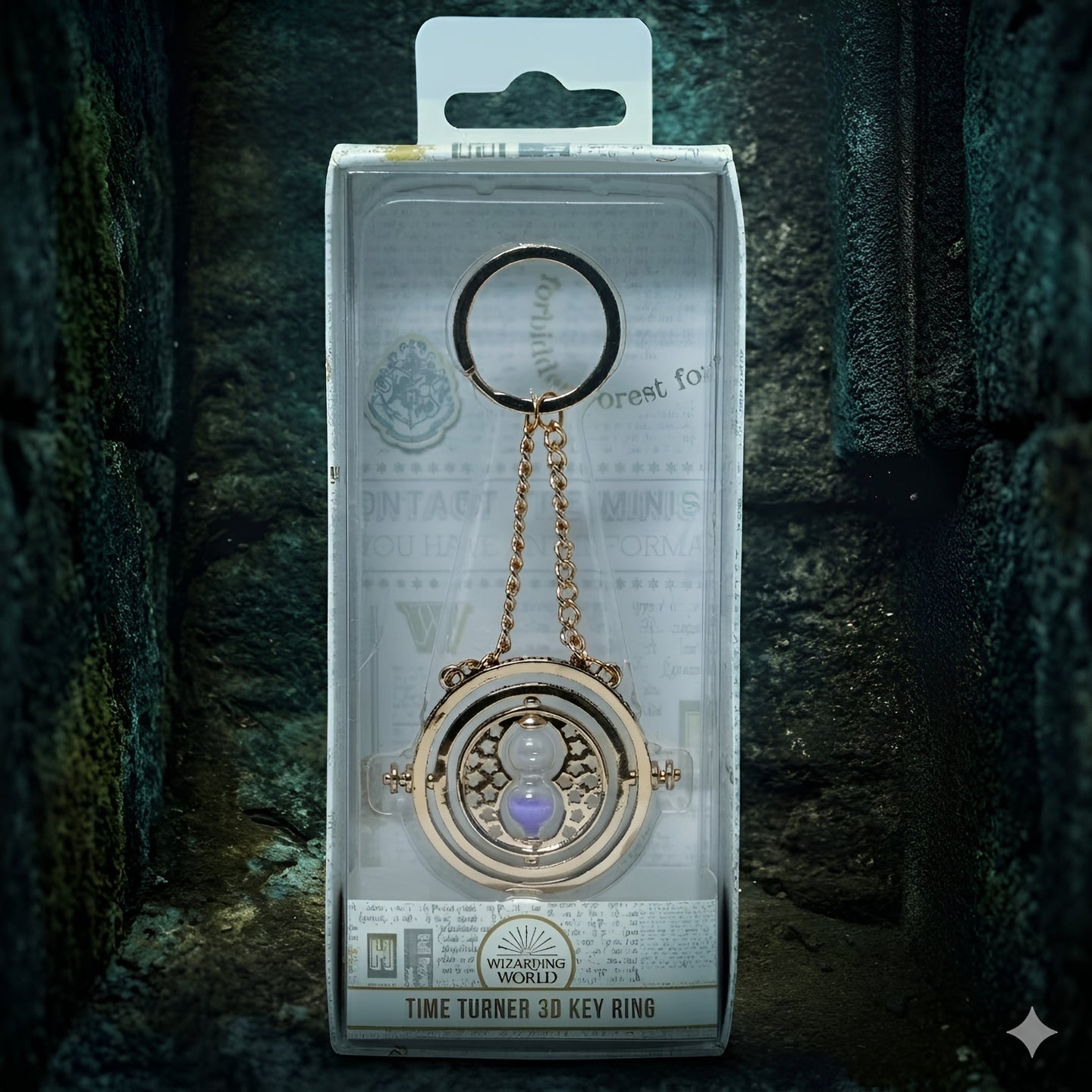 HARRY POTTER Magic Time Turner Keyring – 3D Rotating Hourglass Charm